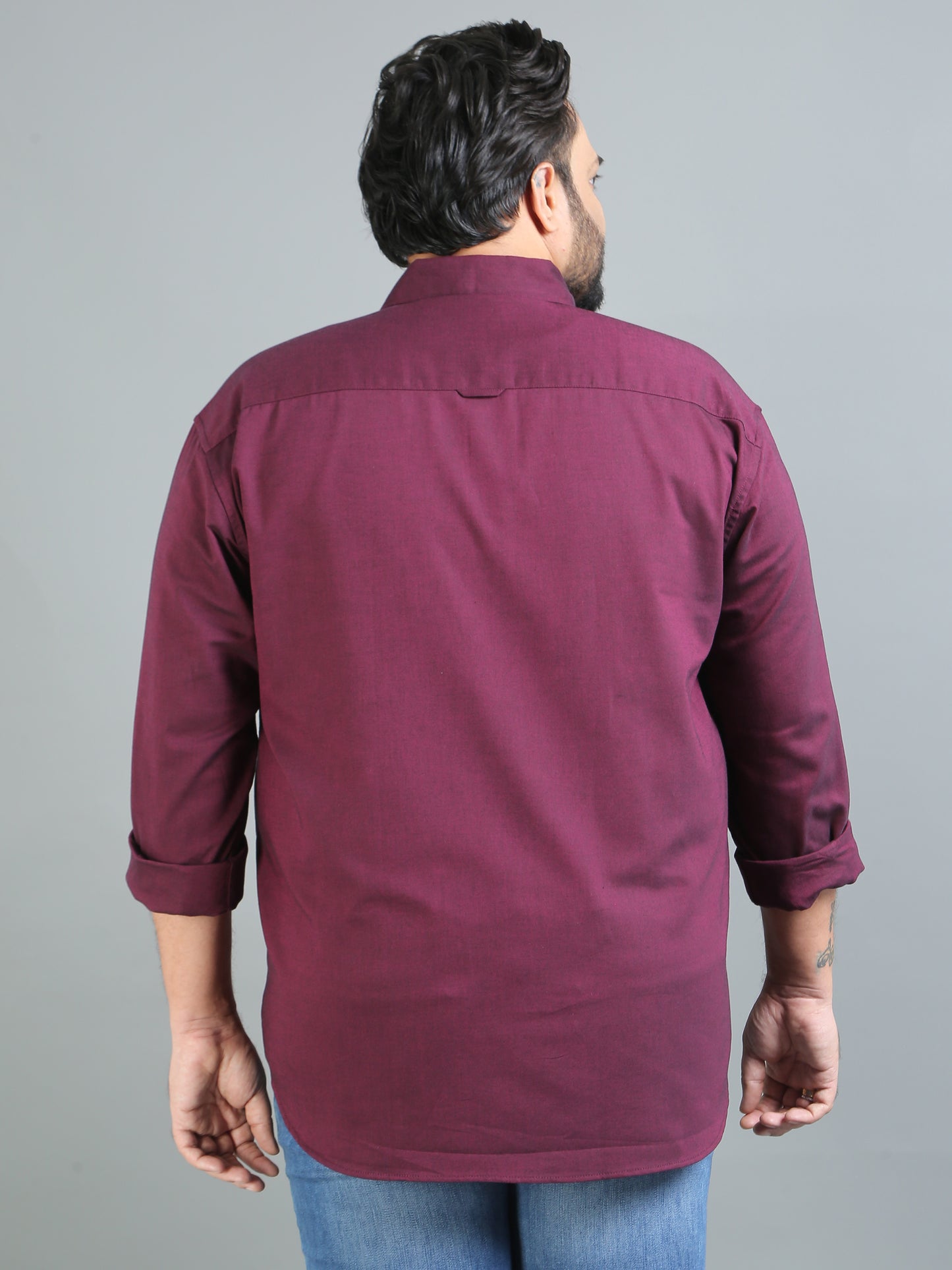France Maroon Plus Size Solid Shirt