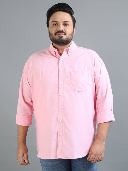 France Misty Rose Plus Size Solid Shirt