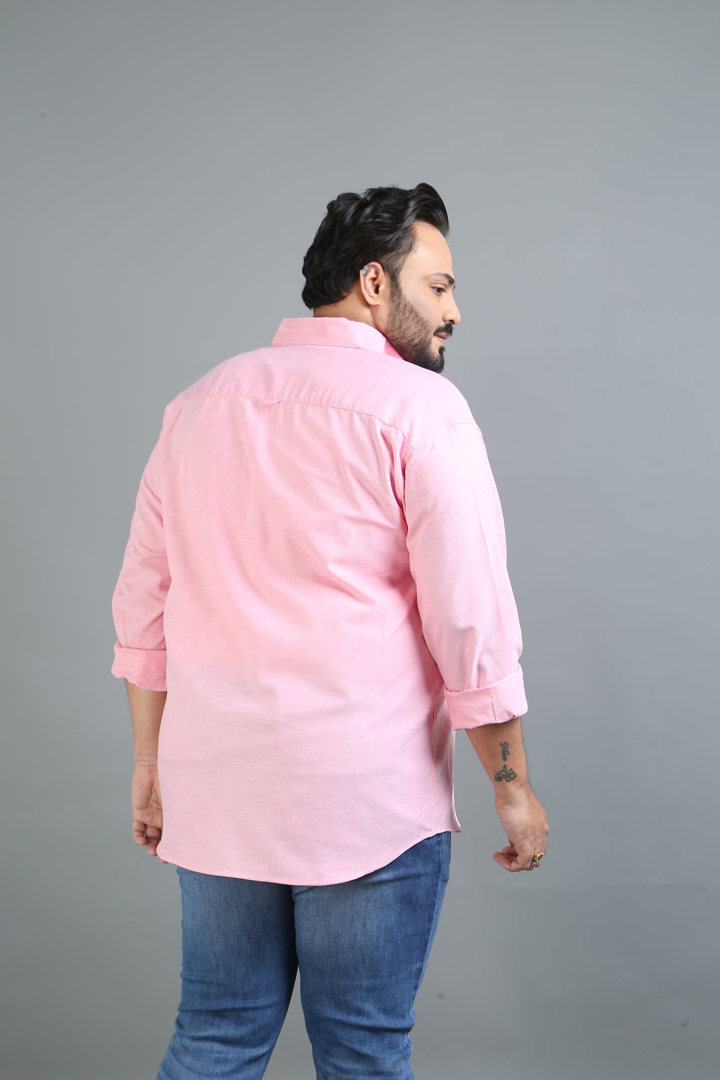 France Misty Rose Plus Size Solid Shirt