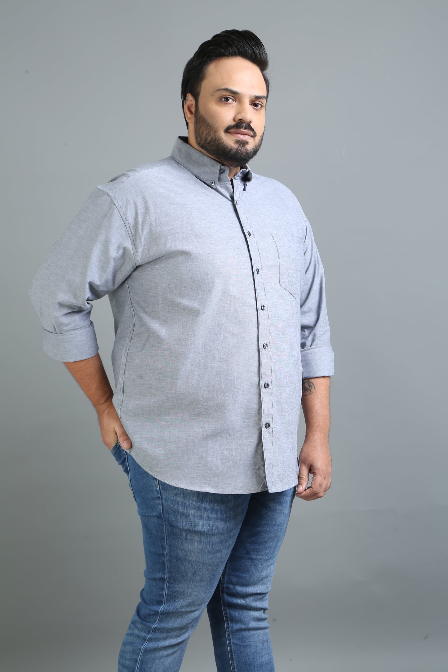 France Grey Goose Plus Size Solid Shirt