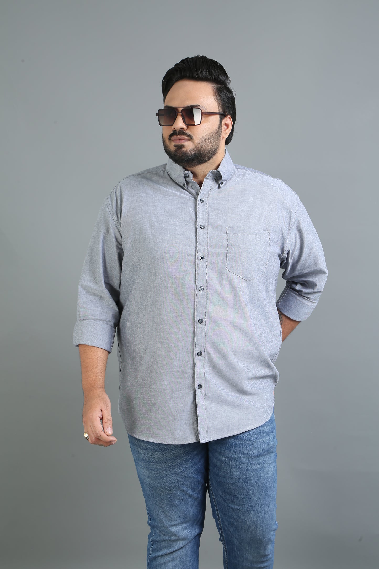 France Grey Goose Plus Size Solid Shirt