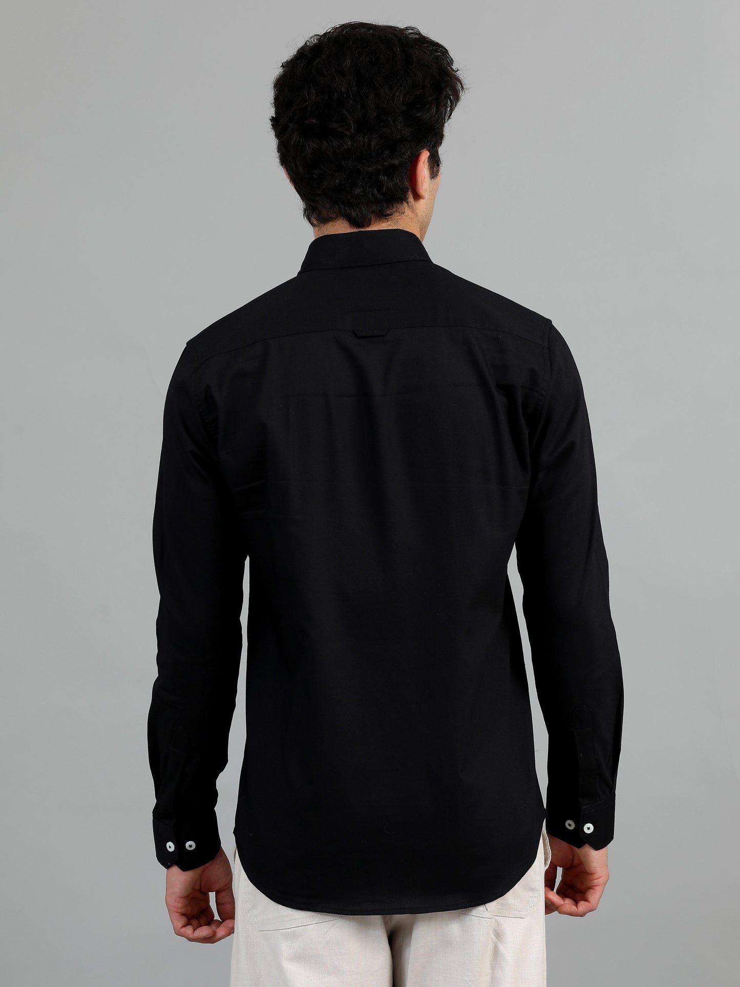 Premium France Black Solid Shirt for Men