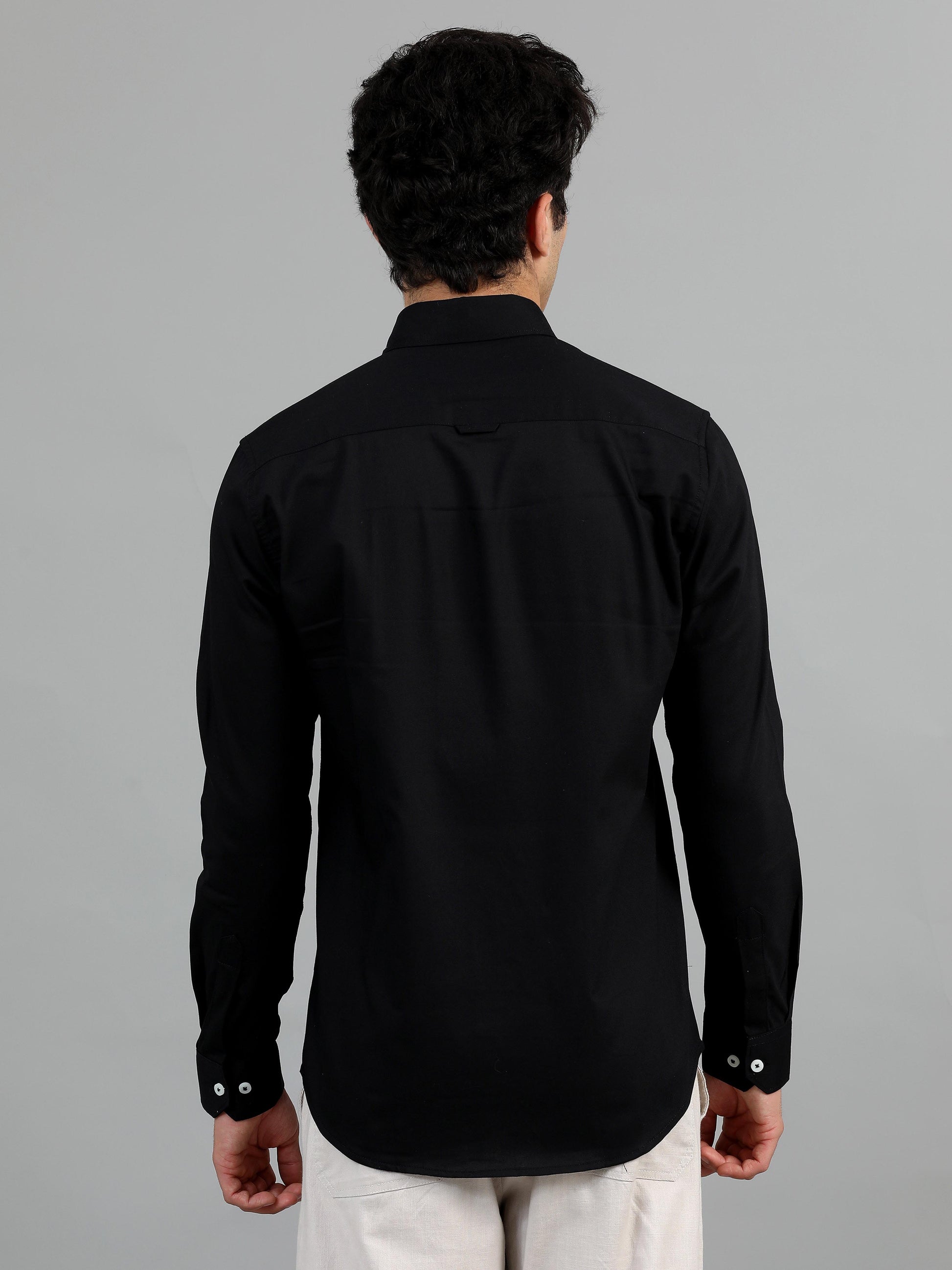 Premium France Black Solid Shirt for Men
