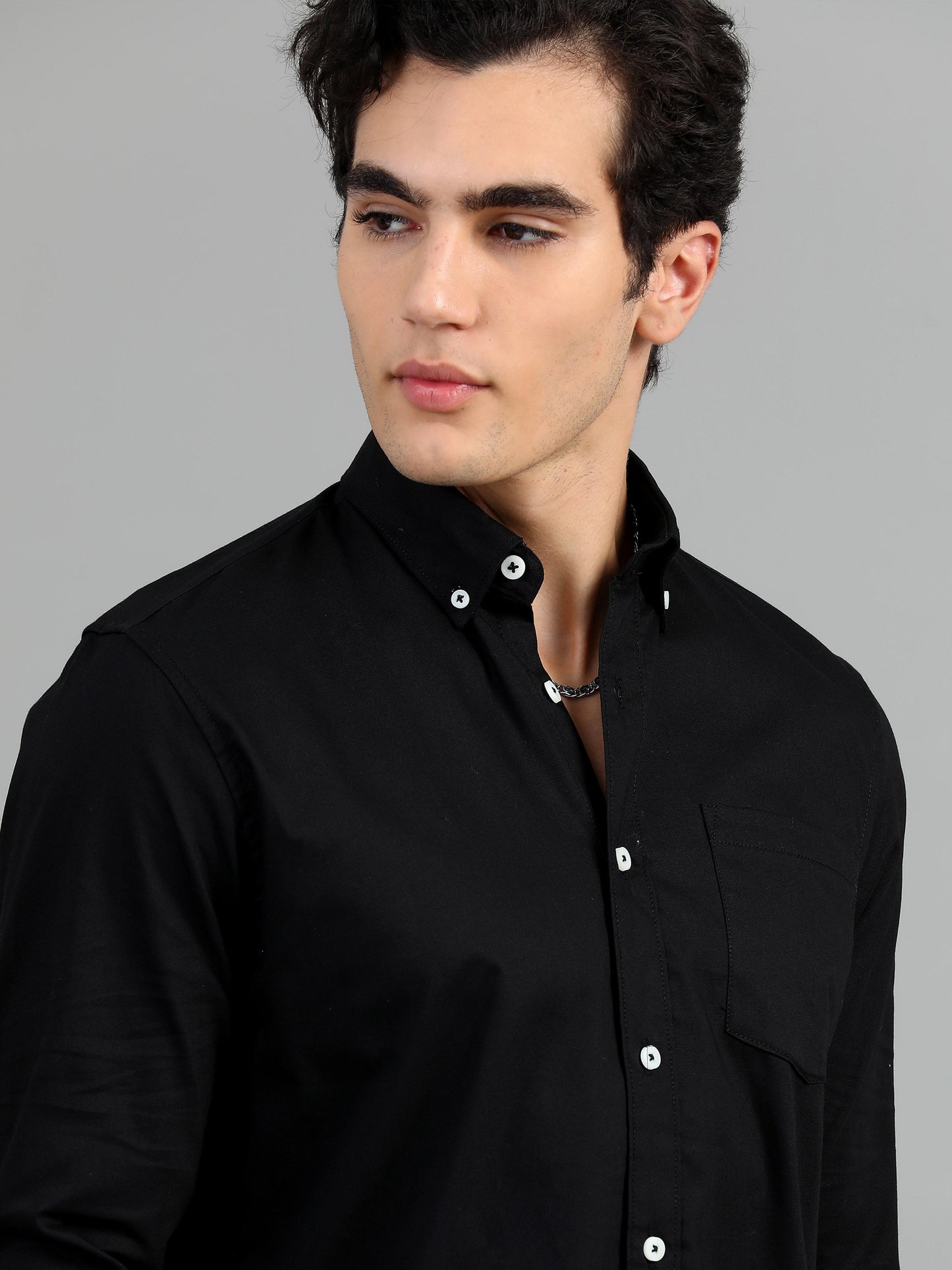 France Black Statement Solid Shirt