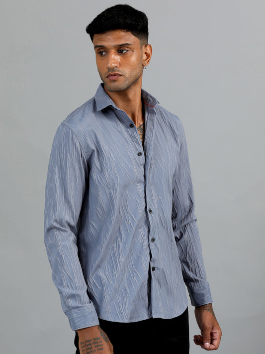 Hull Light Grey Textured Shirt