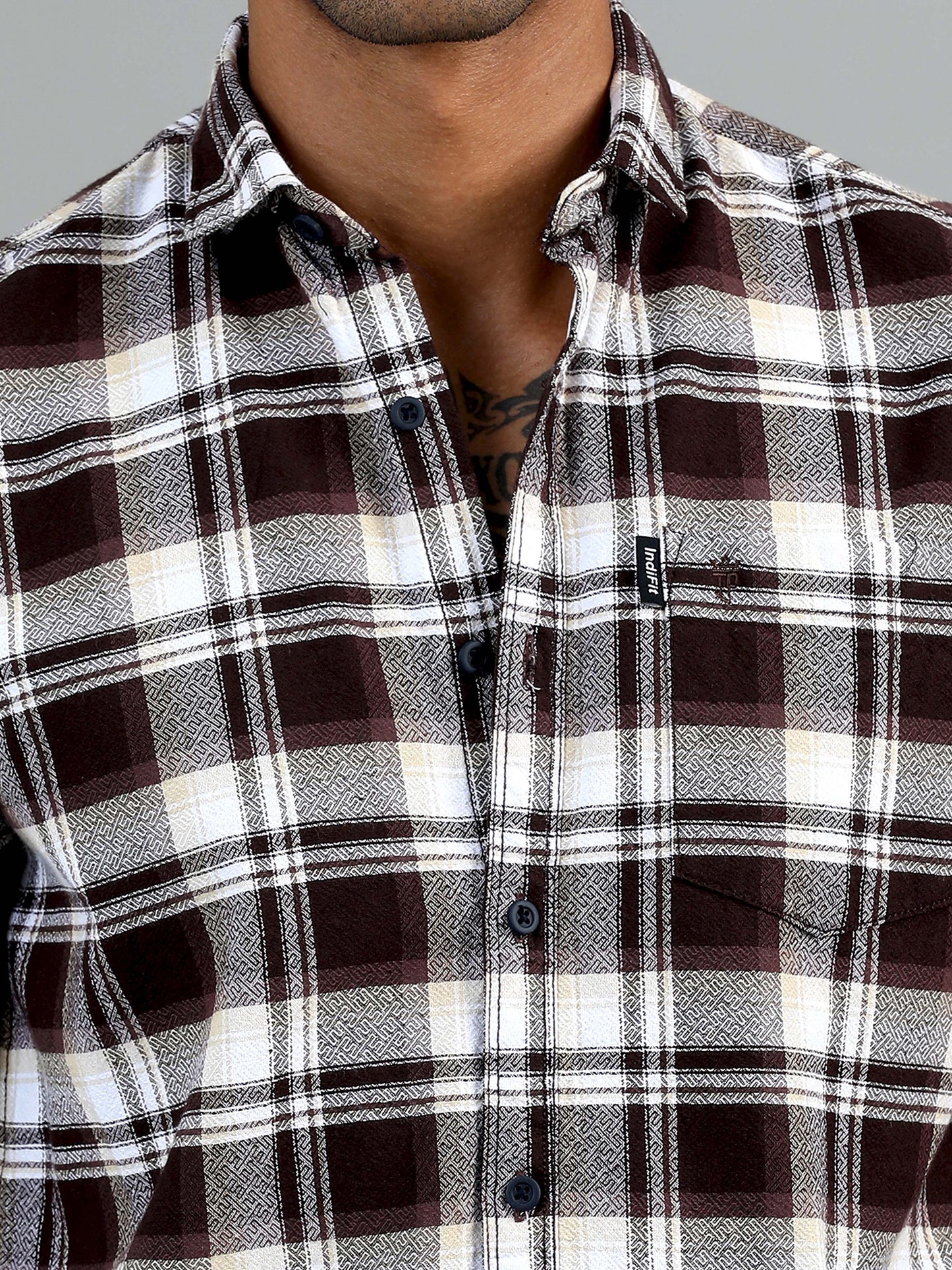 Scuderia Brown Checks Shirt