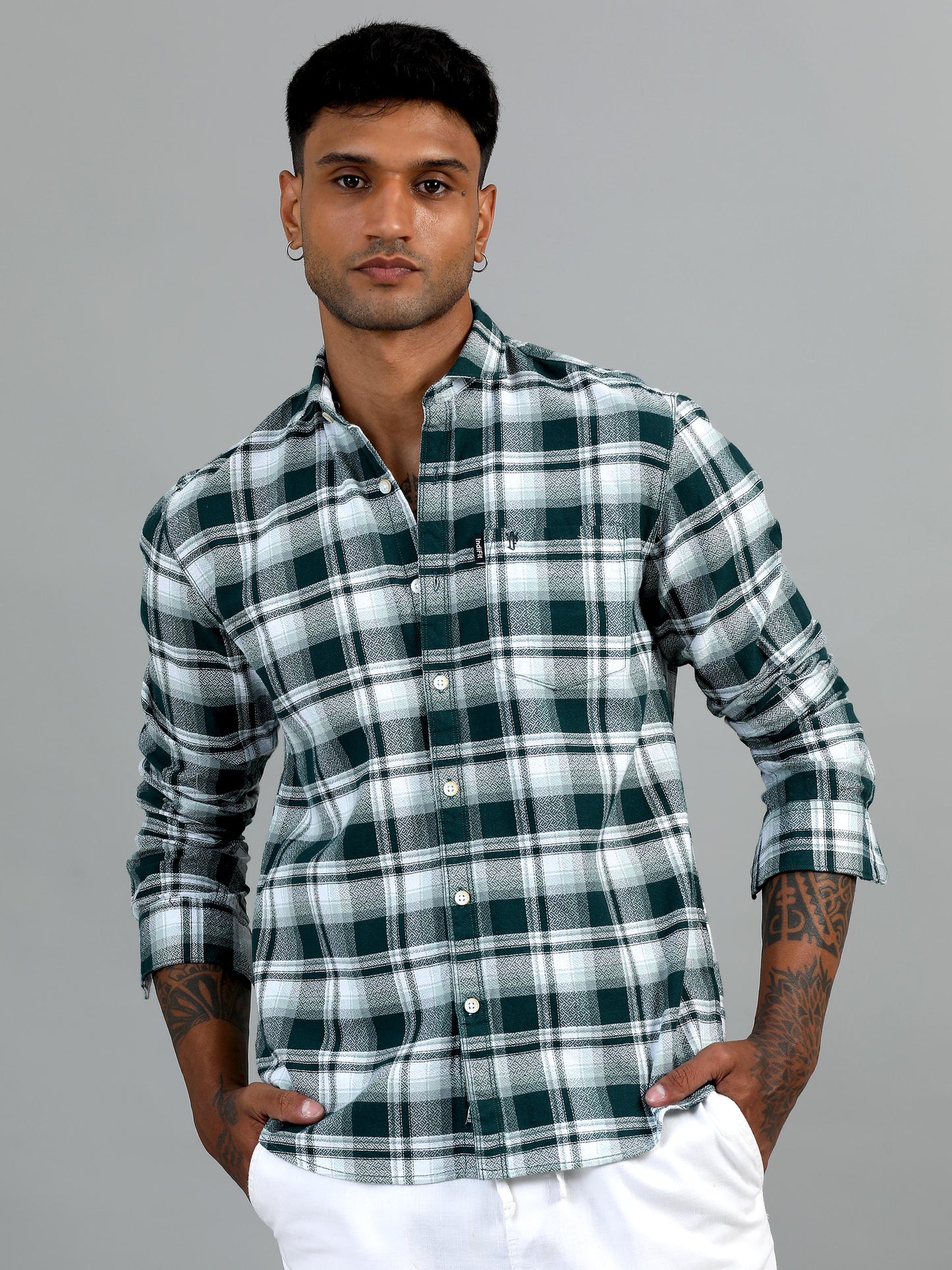 Scuderia Dark Green Checks Shirt