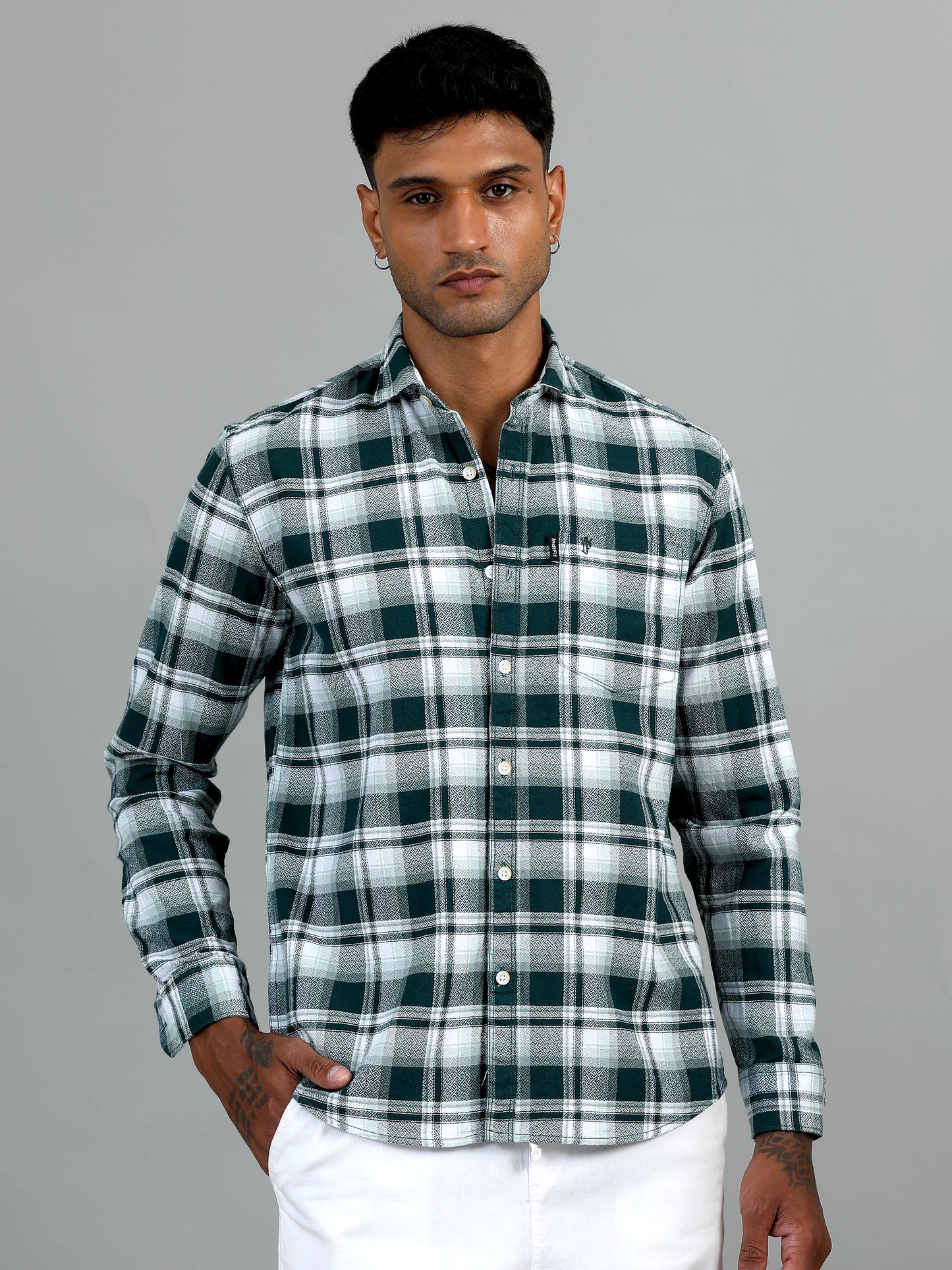 Scuderia Dark Green Checks Shirt