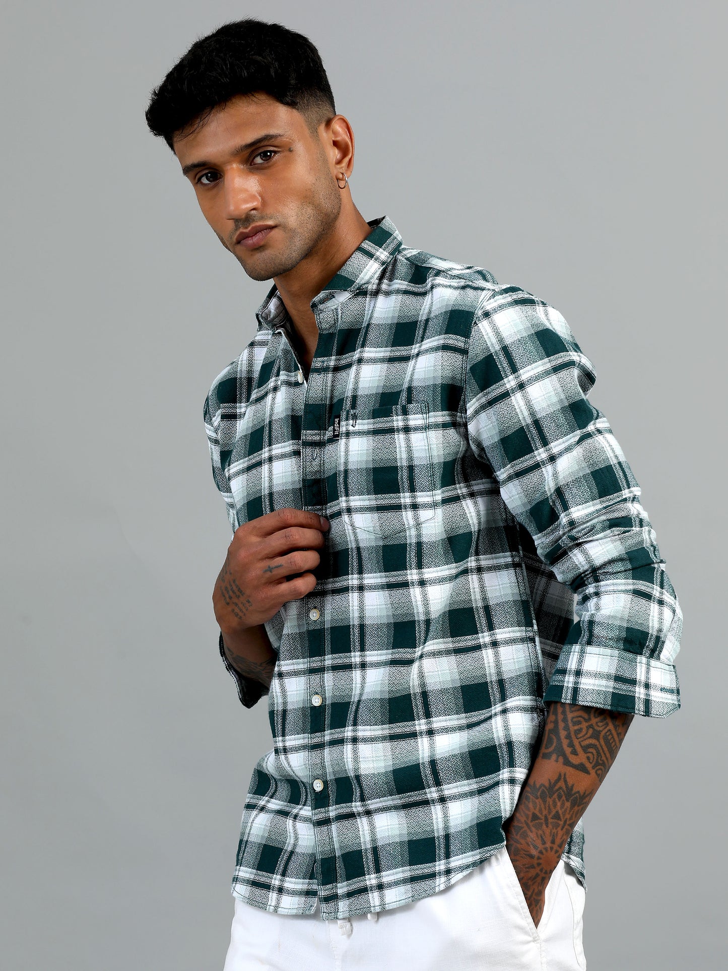 Scuderia Dark Green Checks Shirt