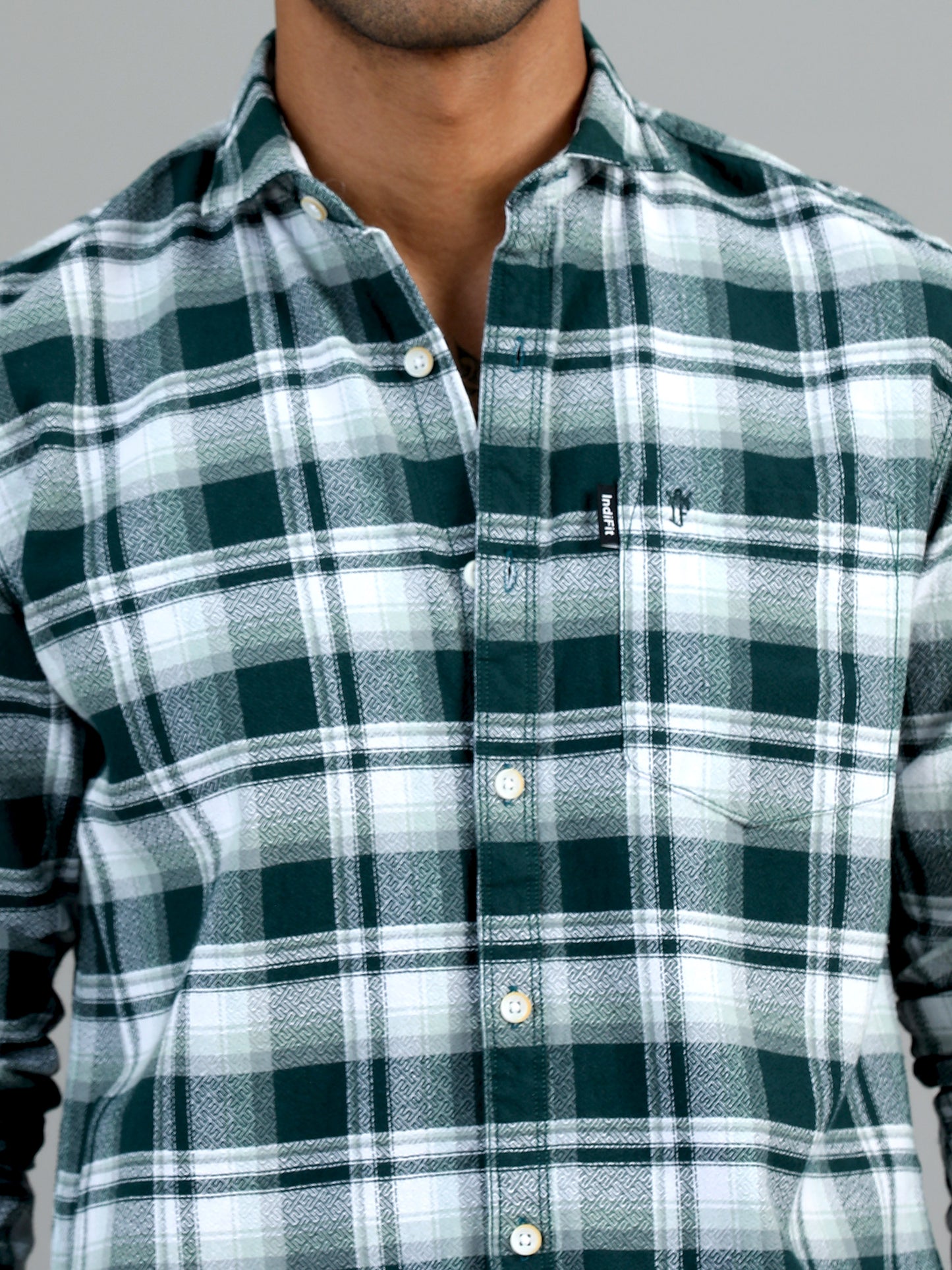 Scuderia Dark Green Checks Shirt