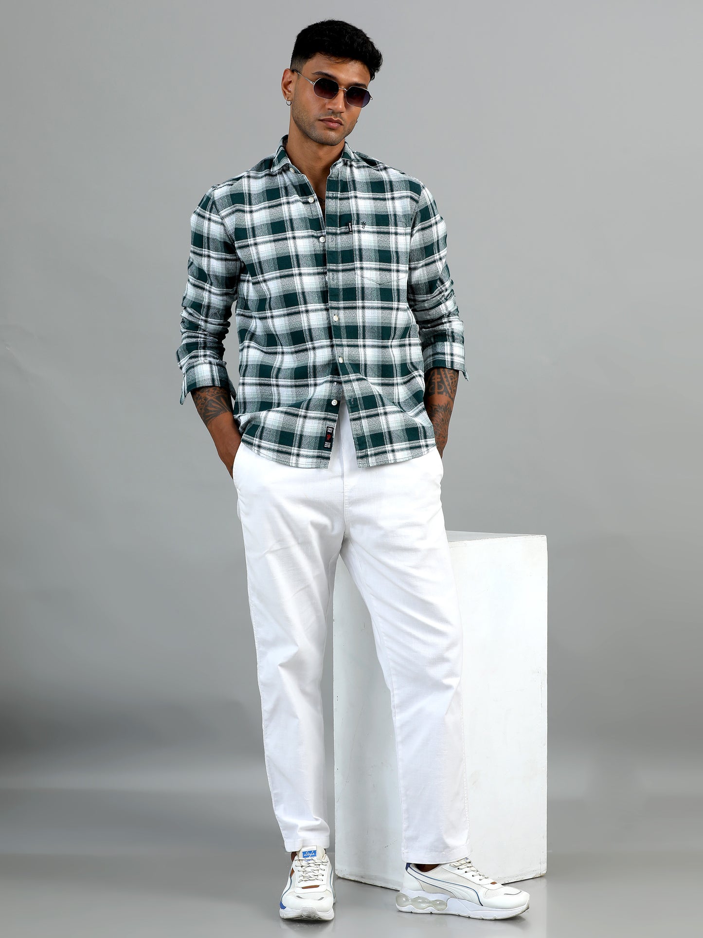 Scuderia Dark Green Checks Shirt