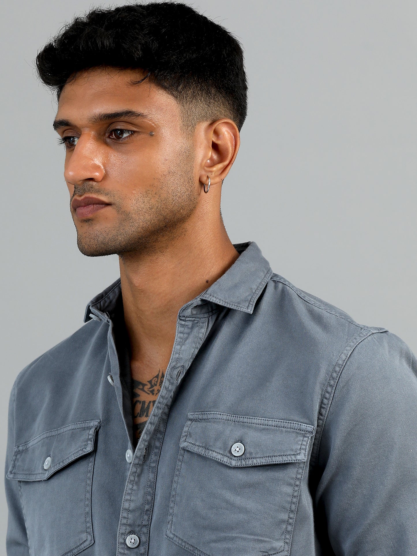 Greece Double Pocket Grey Shirt