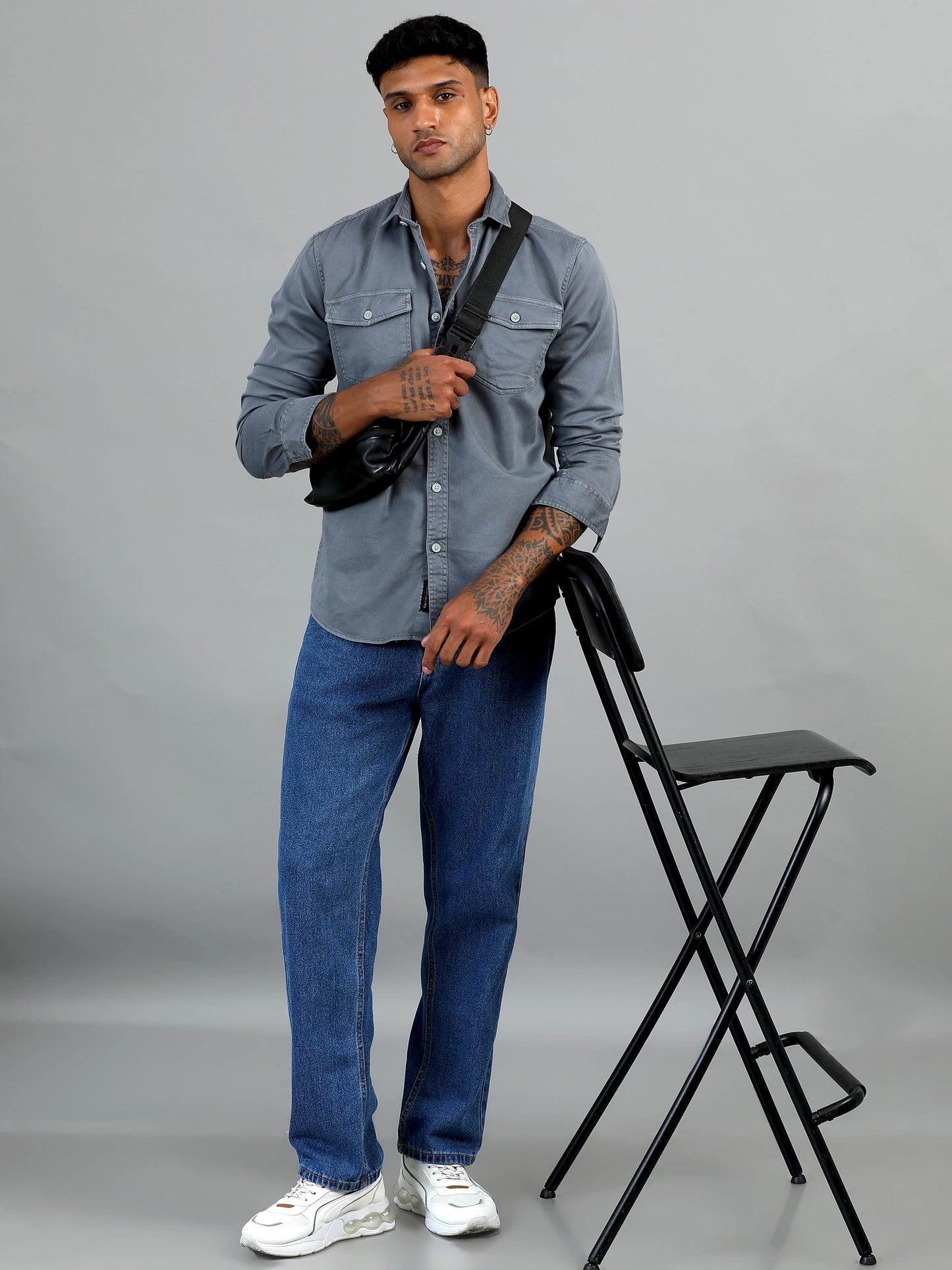 Greece Double Pocket Grey Shirt