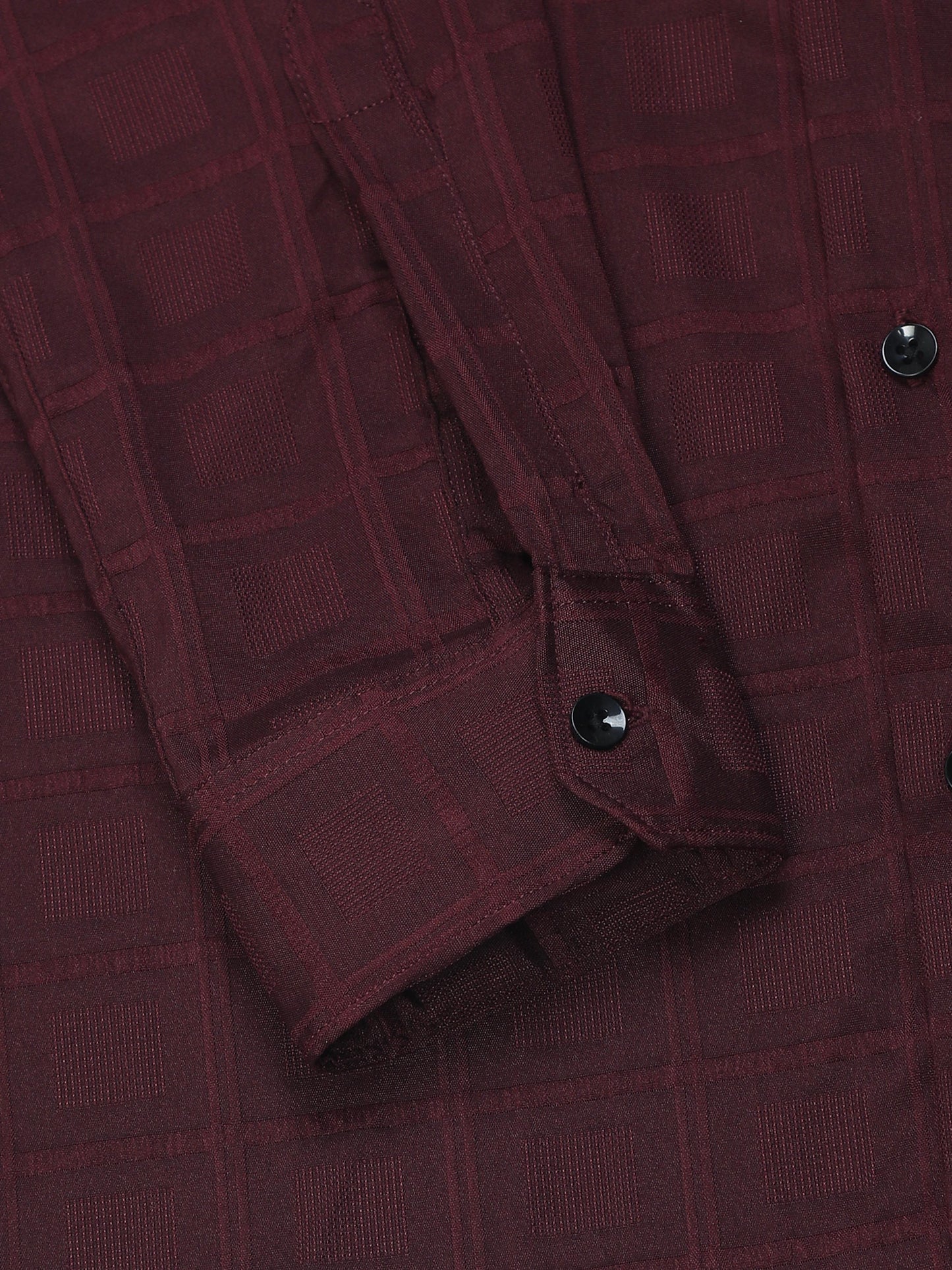 Geordie Seal Brown Self Checked Shirt
