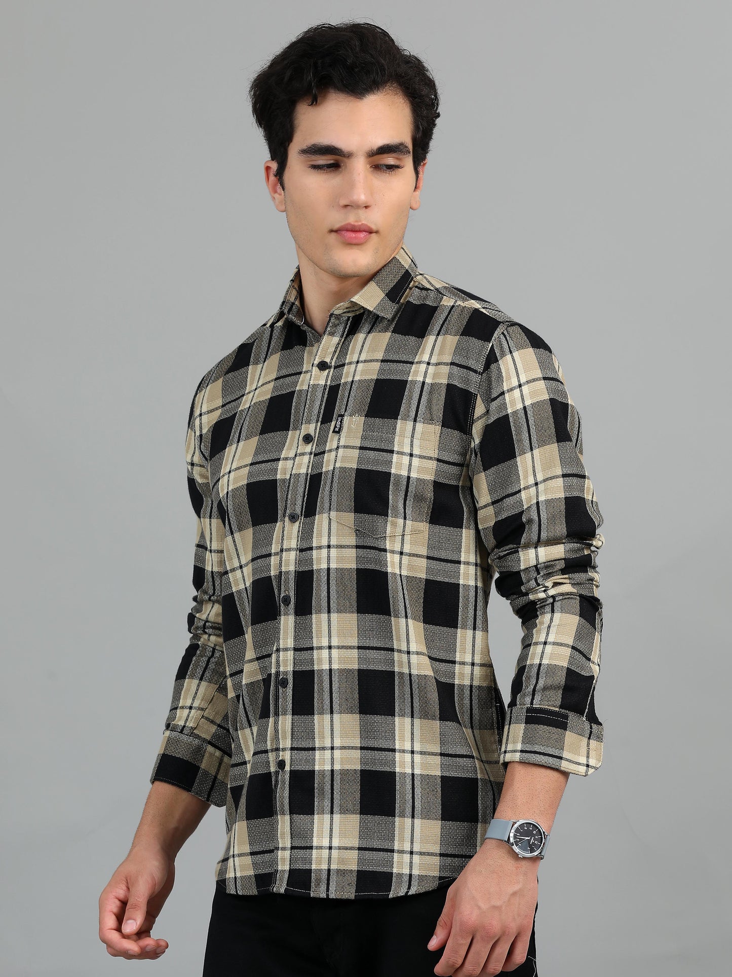 Aleppo Black beige Timeless check Shirt