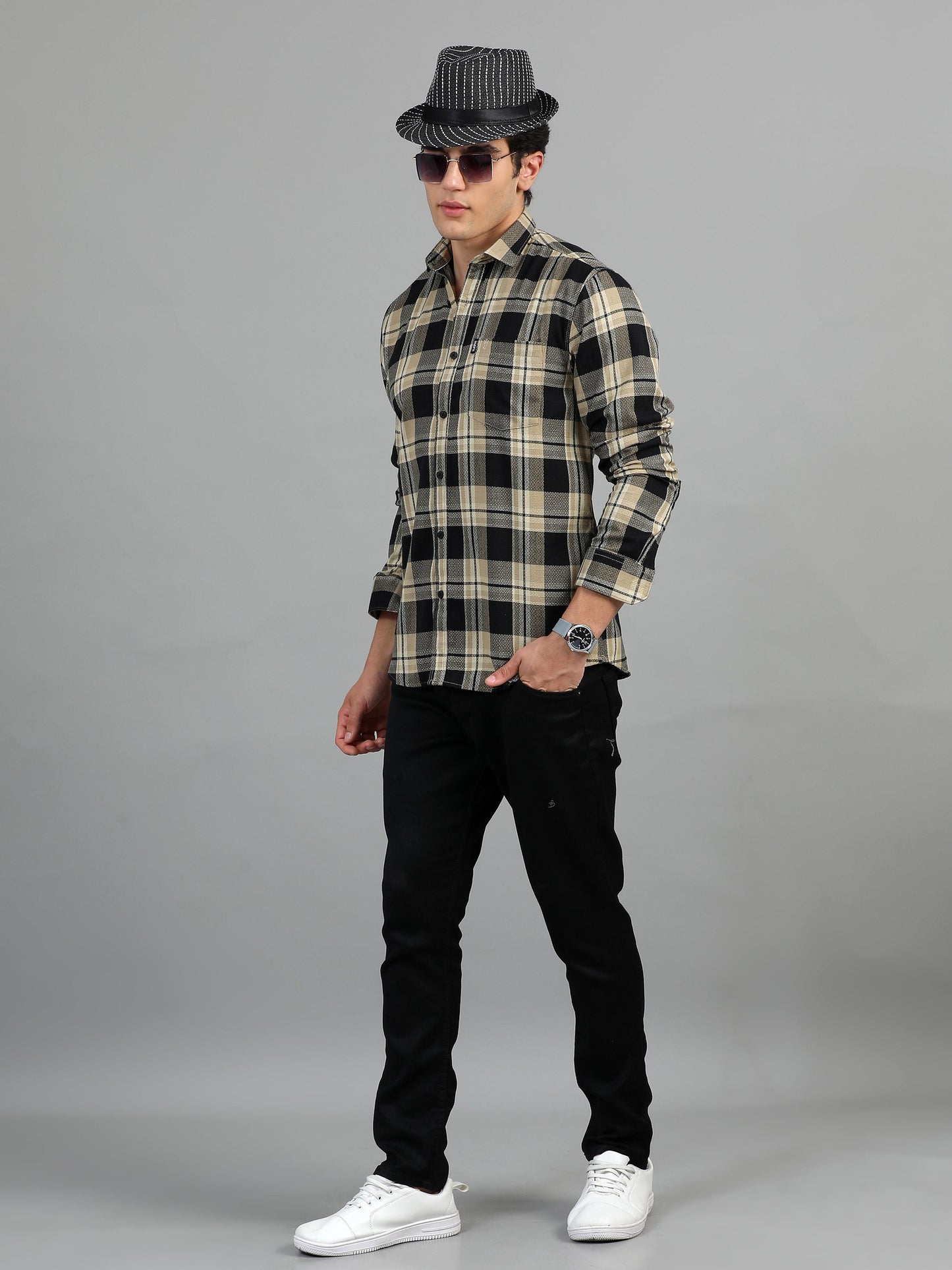 Aleppo Black beige Timeless check Shirt