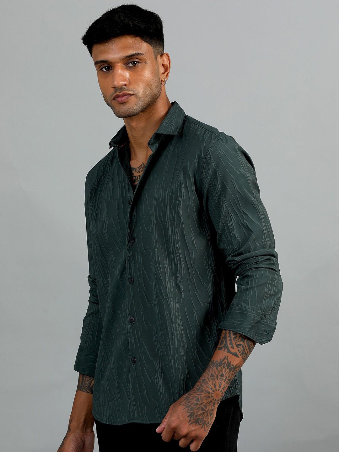Hull Green Textured Shirt