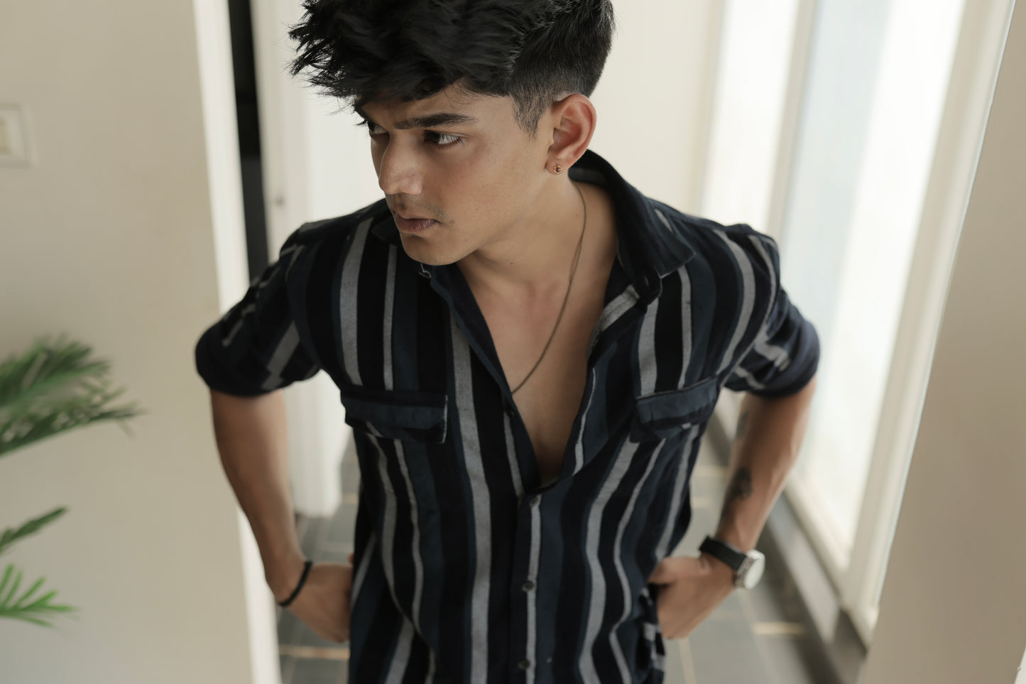 iceland Black Striped Shirt