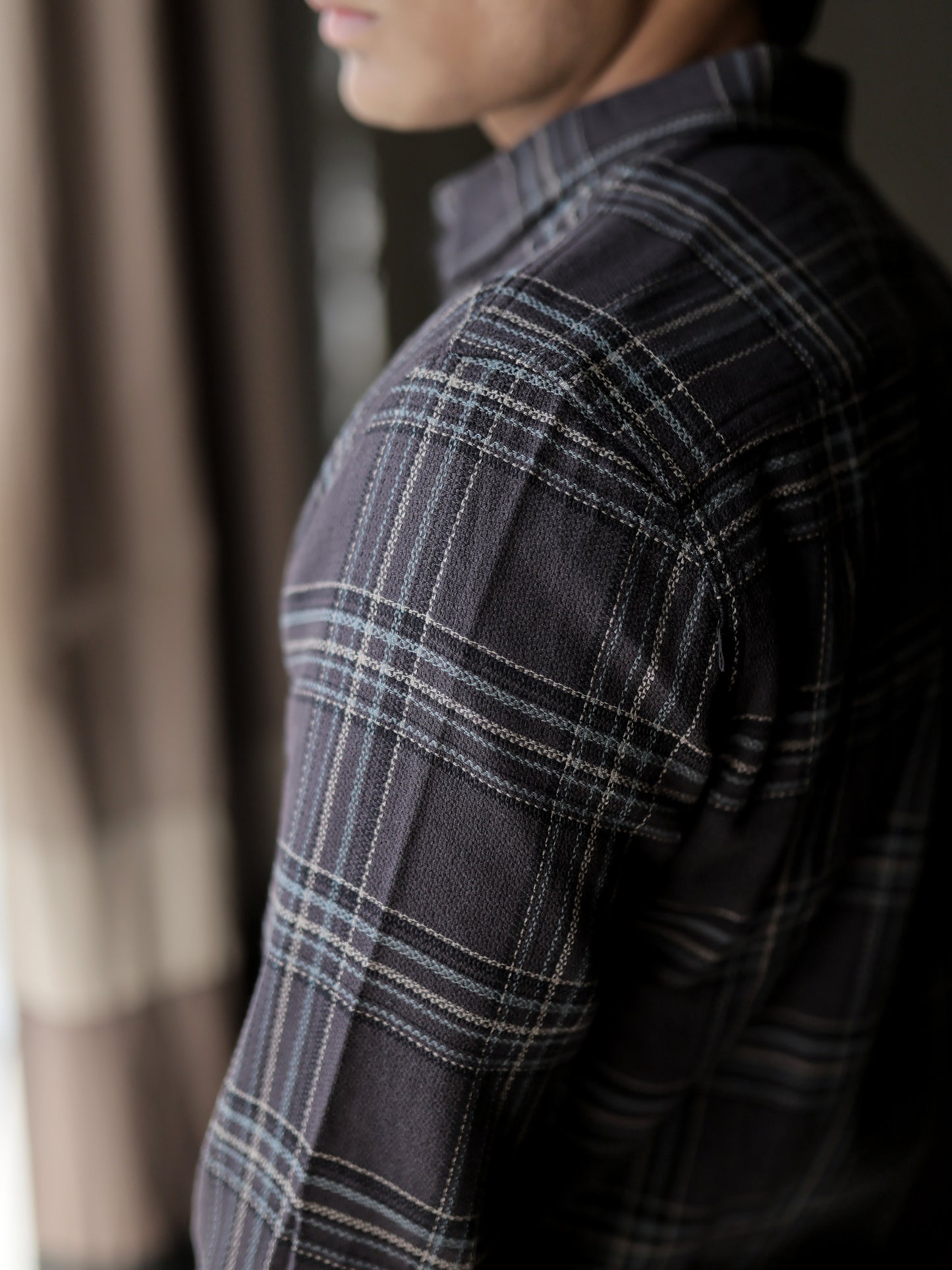 Dark Brown Check Shirt for Men