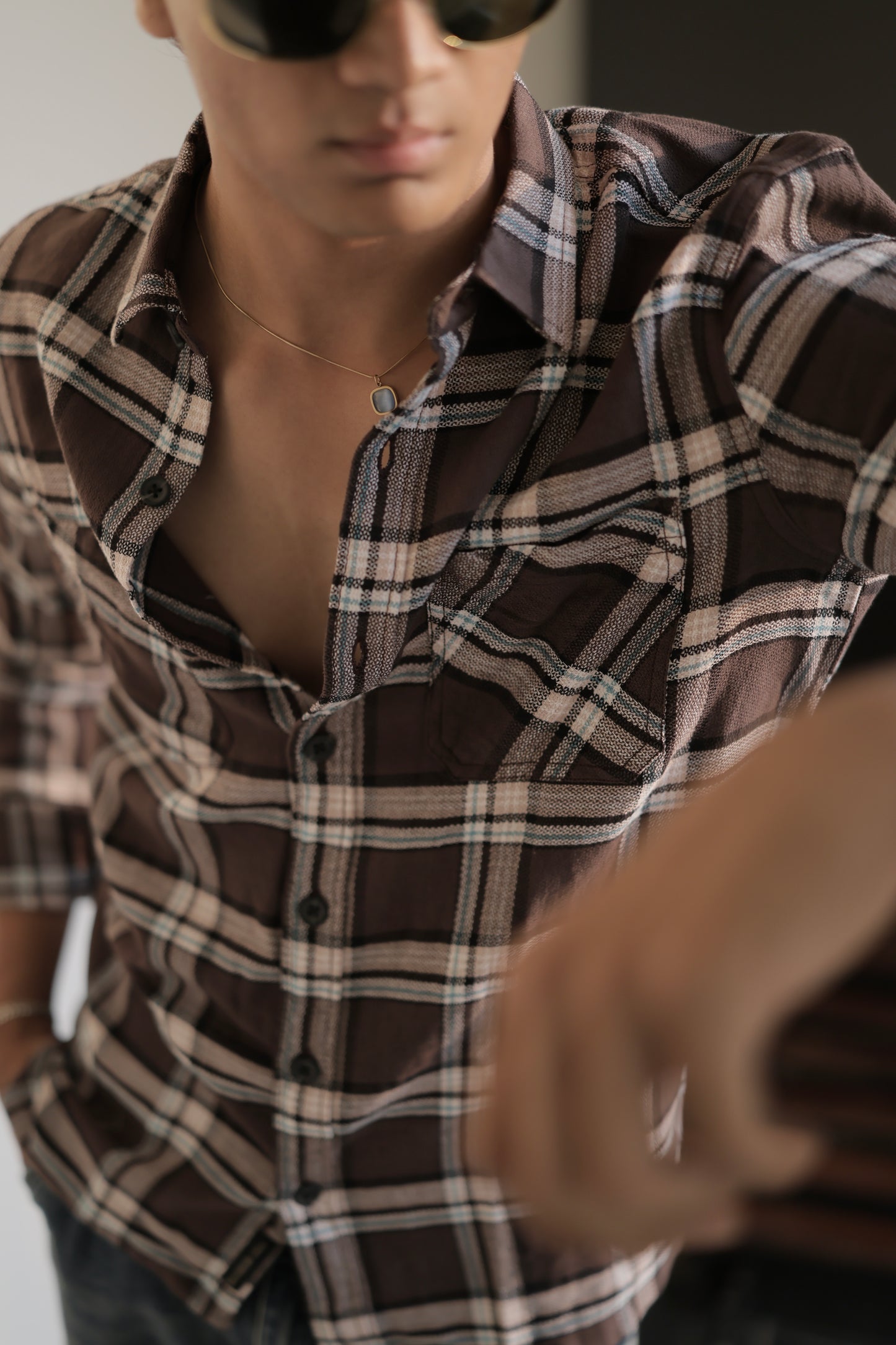 Finland Brown Checkered Shirt