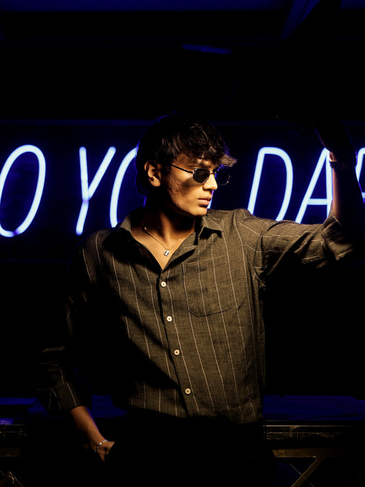 Green Stripe  Shirt for Men