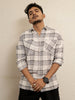 Finland White & Grey Checkered Shirt
