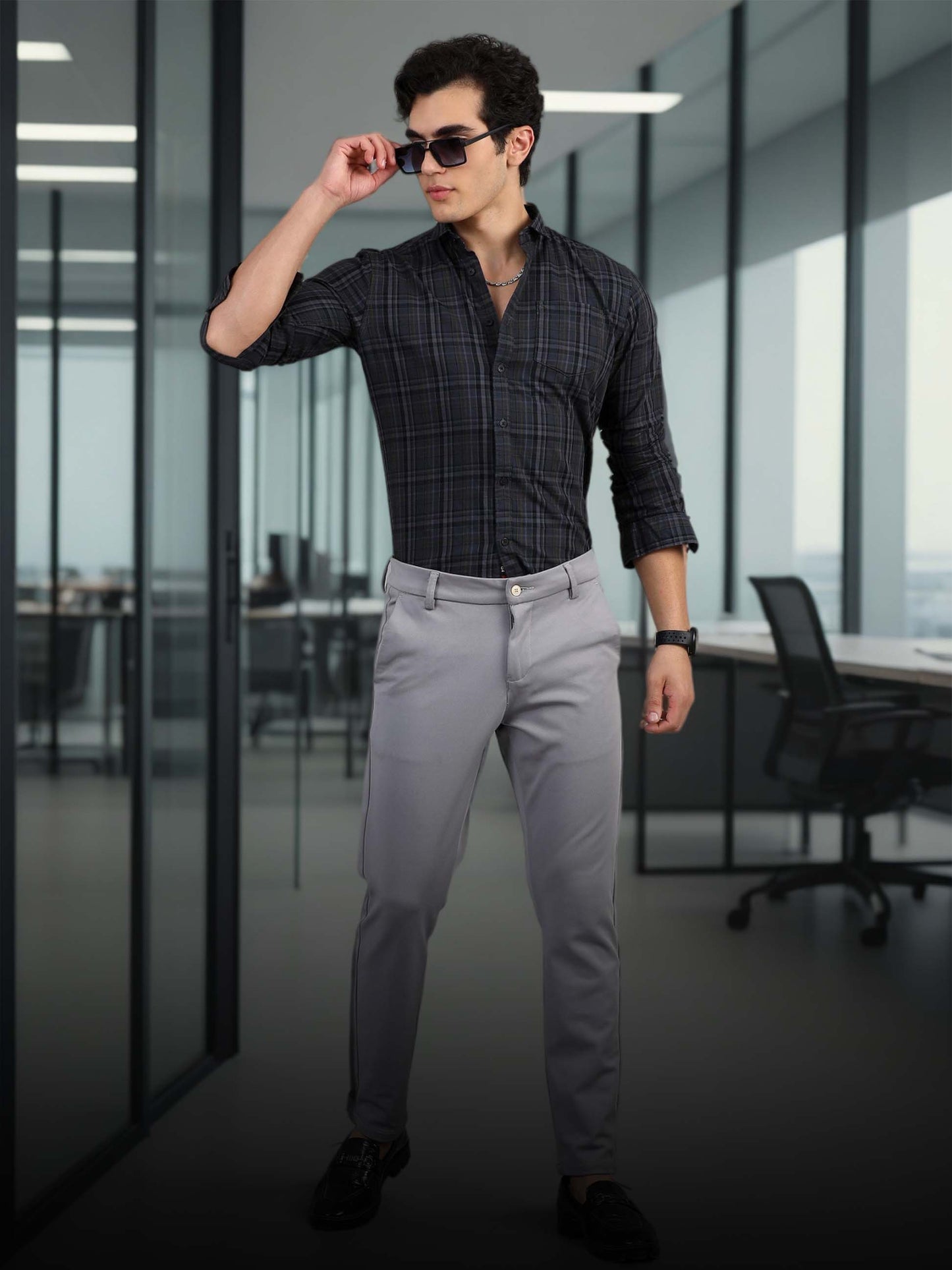 Lagos Charcoal Grey Timeless check Shirt
