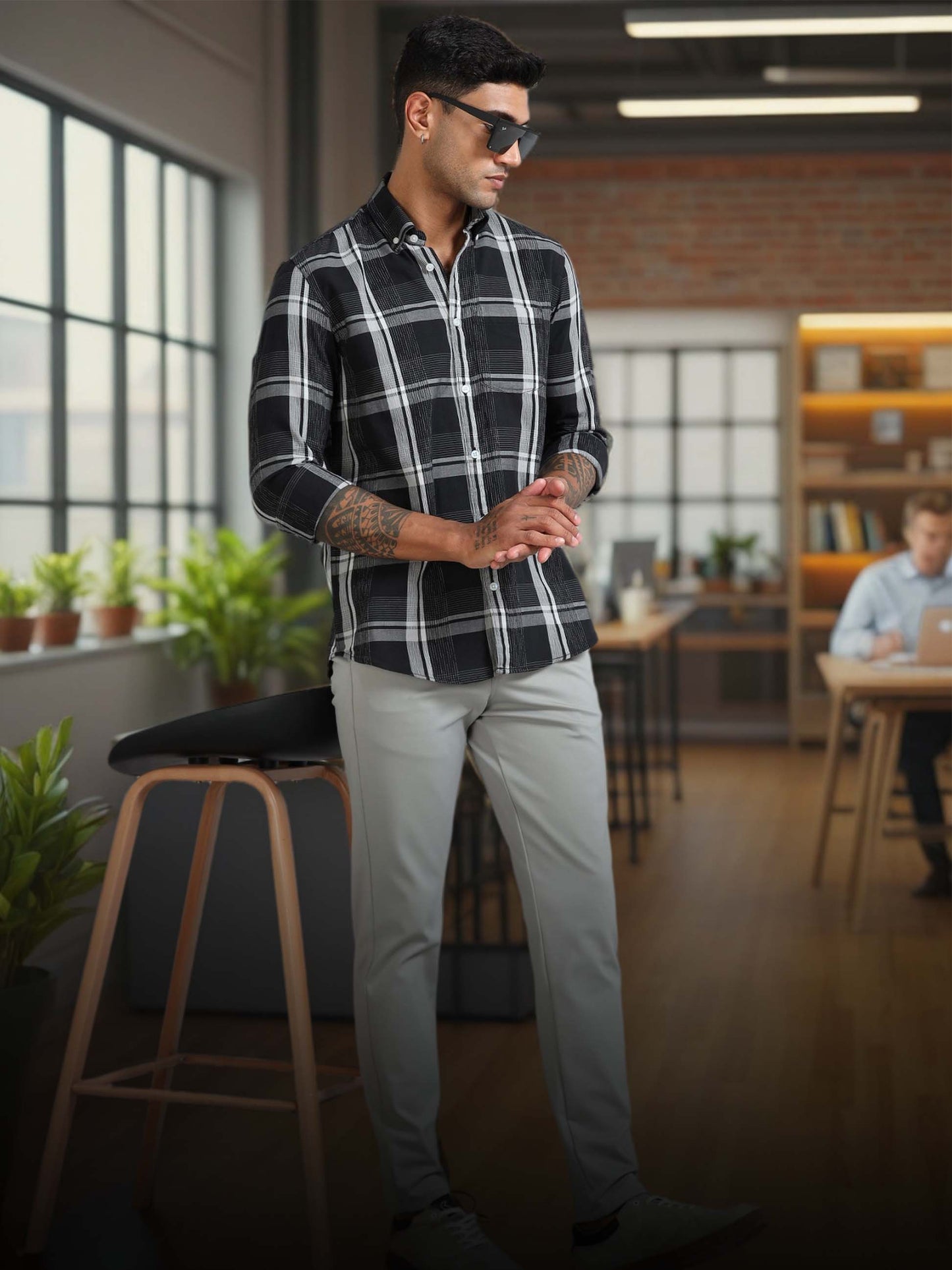 Galway Navy Bold Checks Shirt