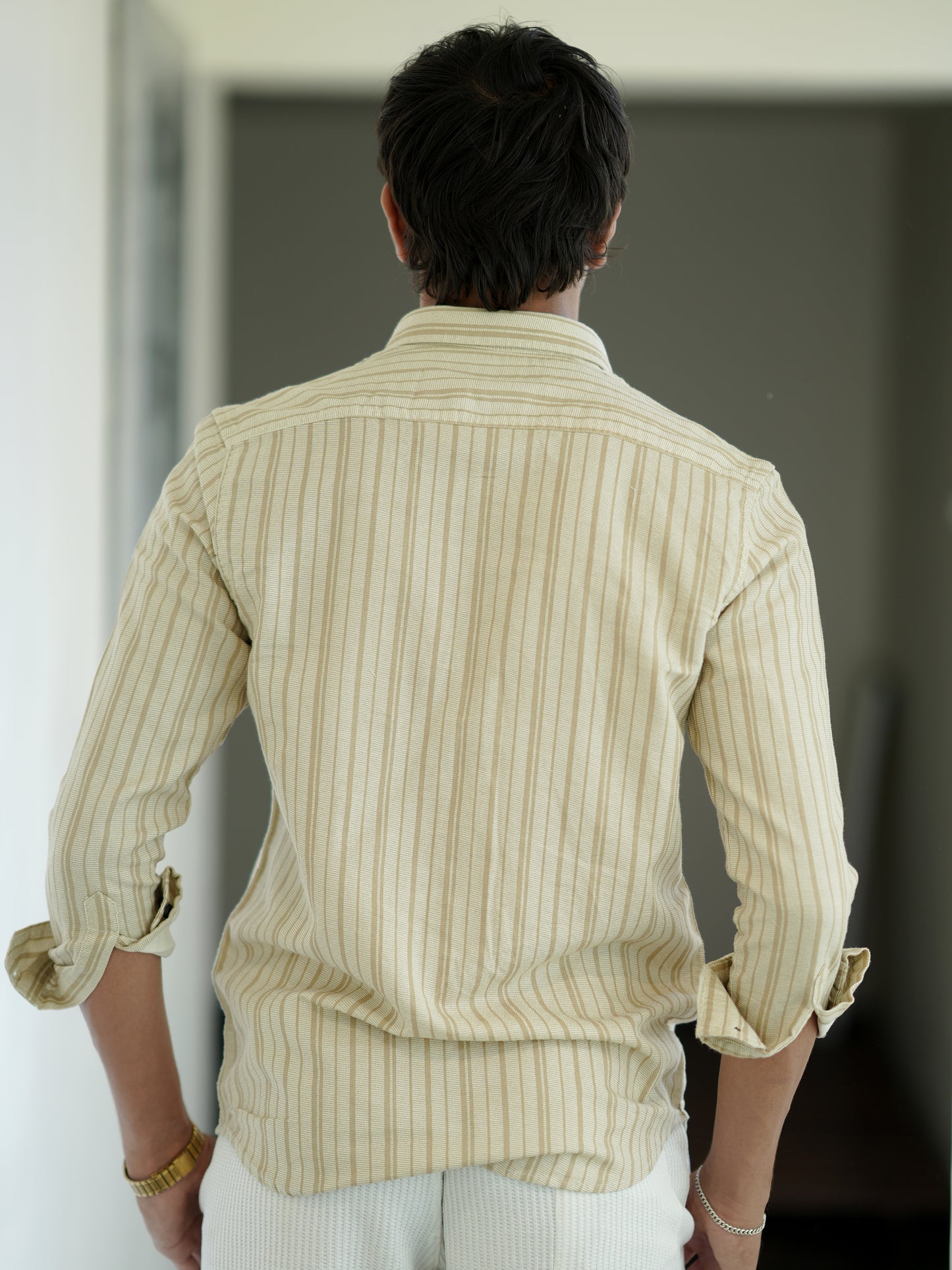 Yellow Stripe Shirt for Men