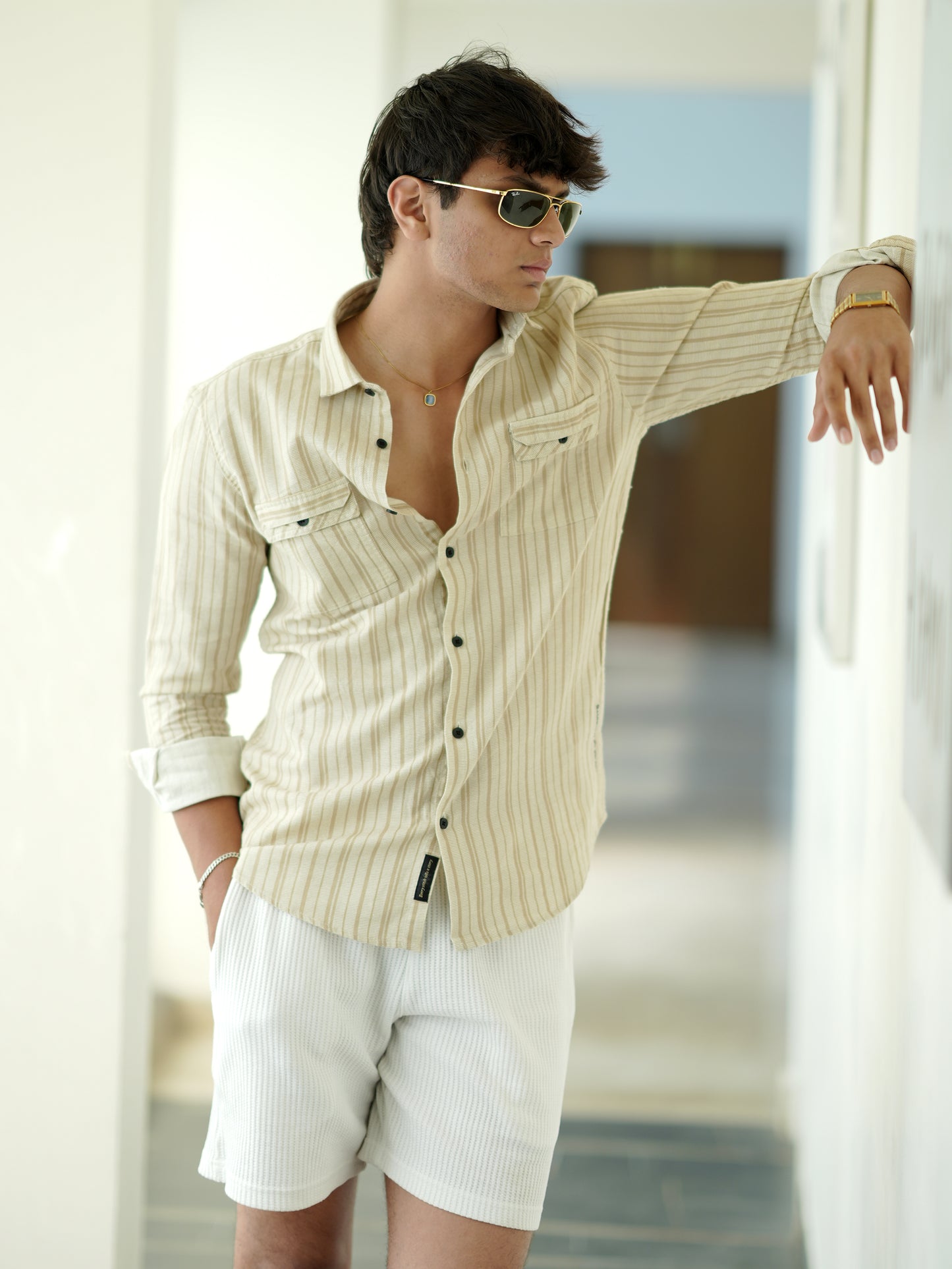 Yellow Stripe Shirt for Men