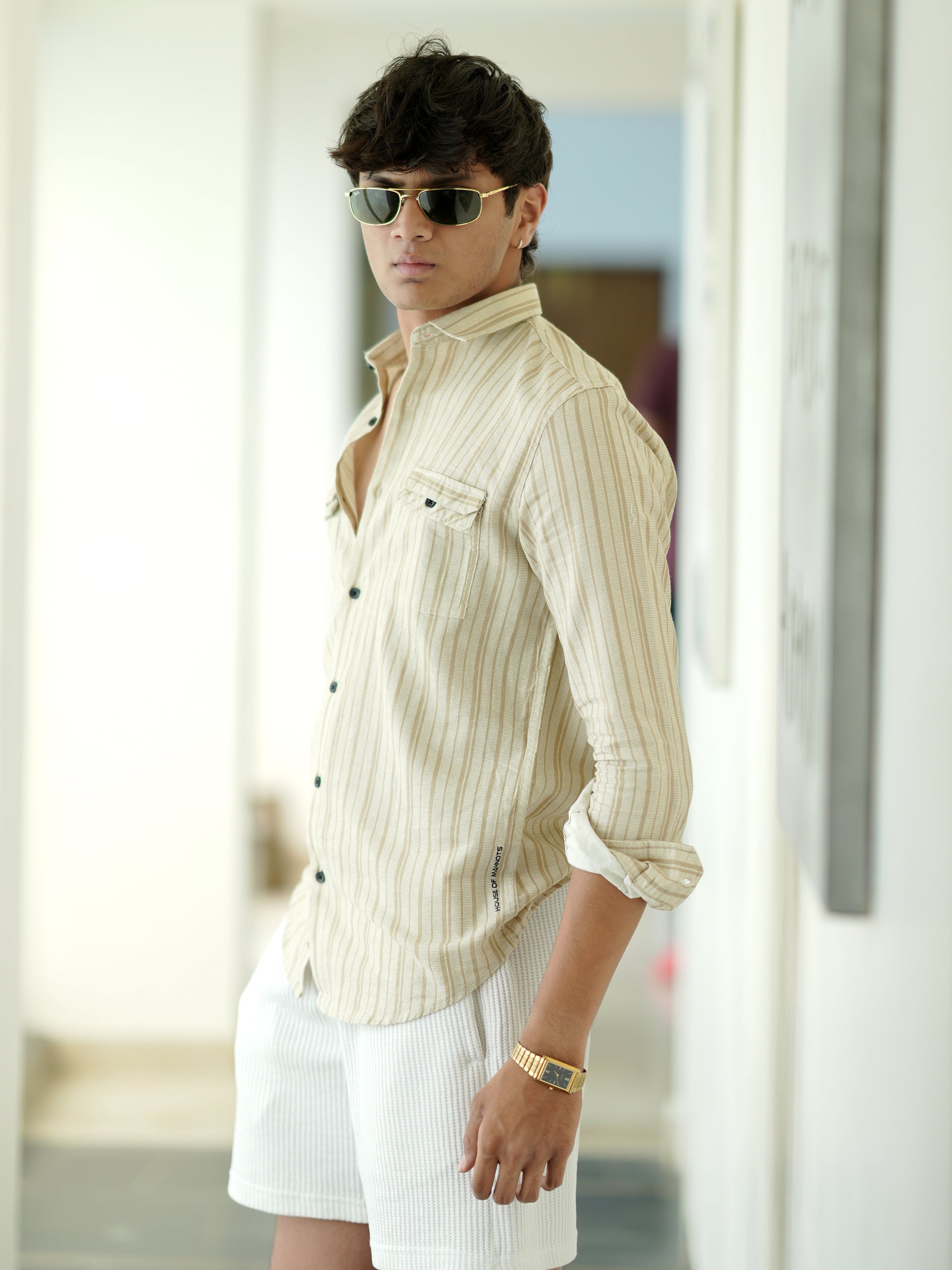 Yellow Stripe Shirt for Men