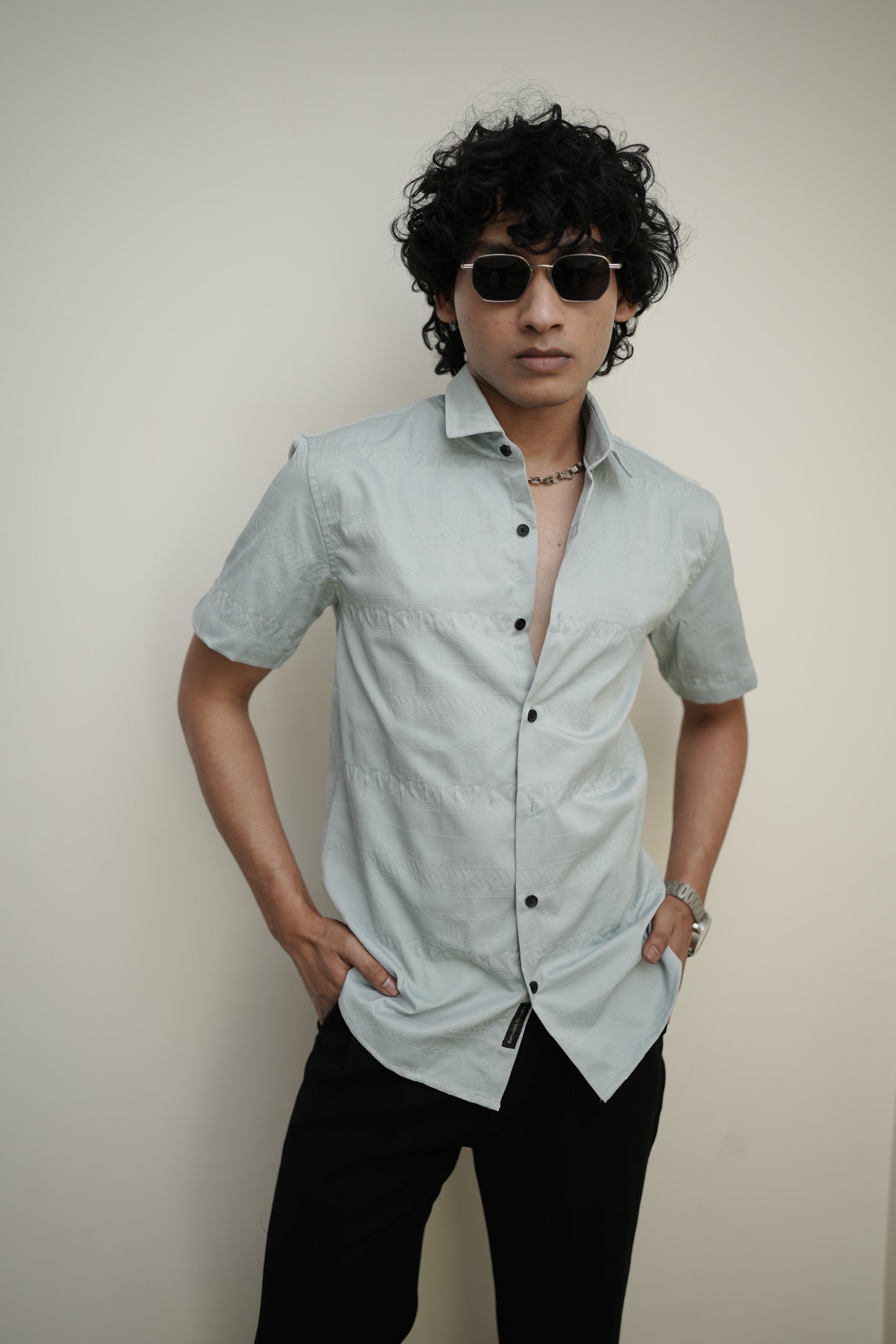 Greenland Grey Texture Solid Shirt