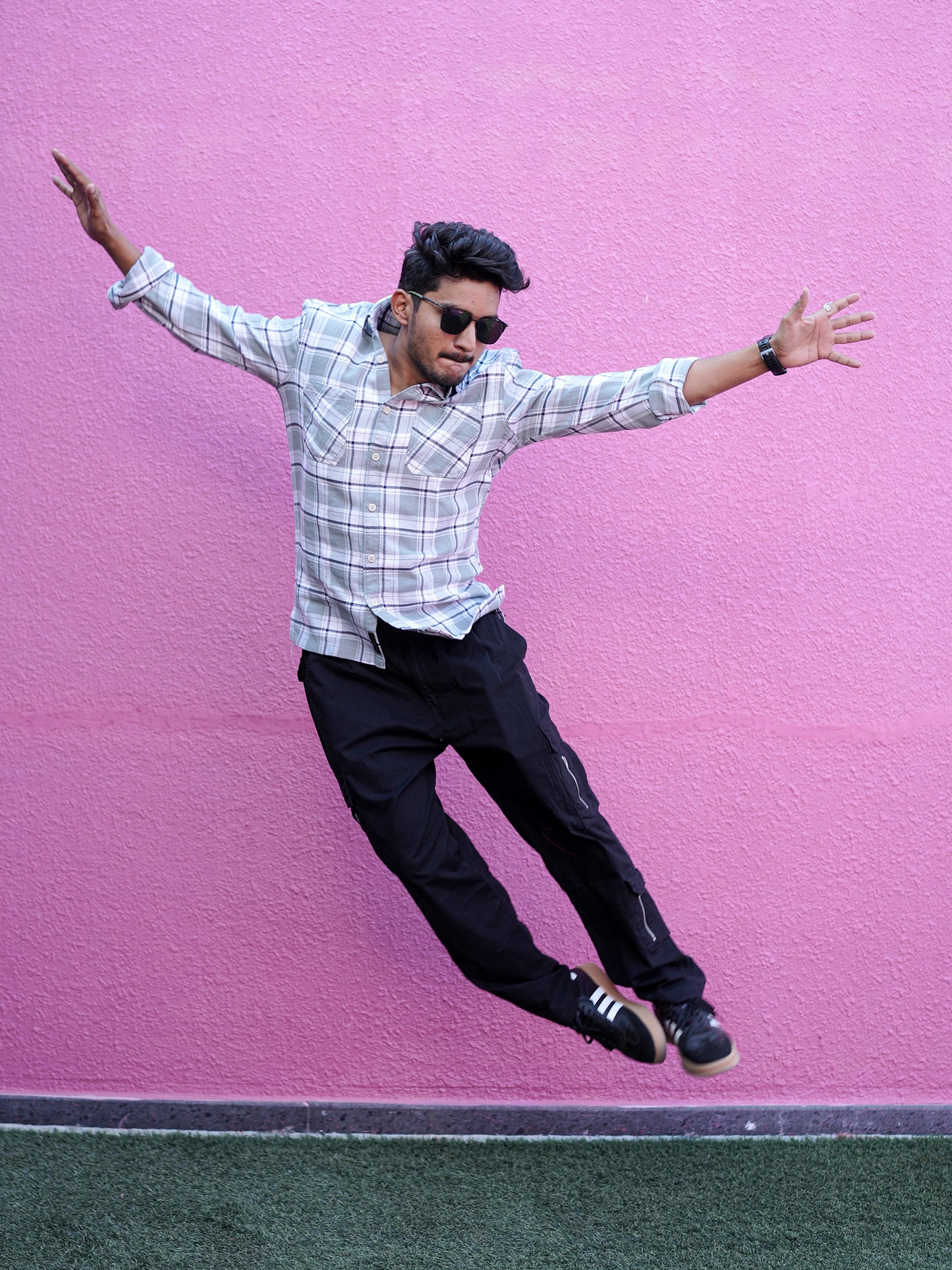 Check Blue & Grey Shirt for Men