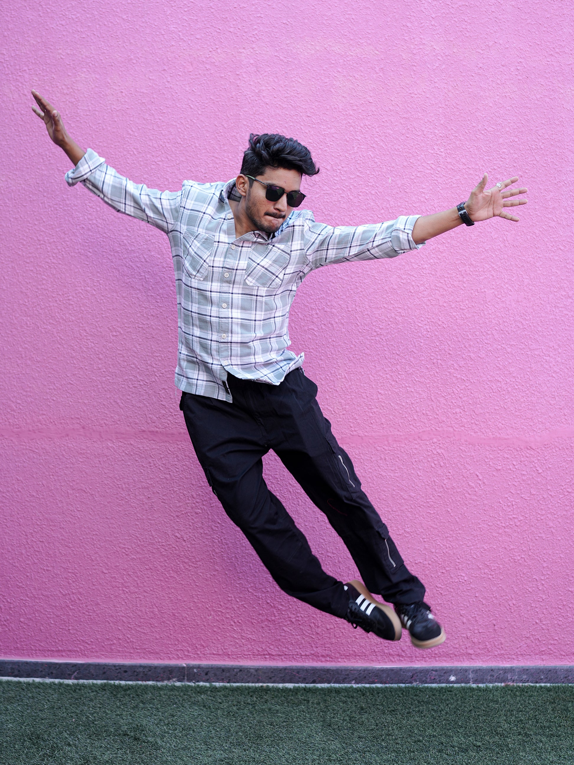 Check Blue & Grey Shirt for Men