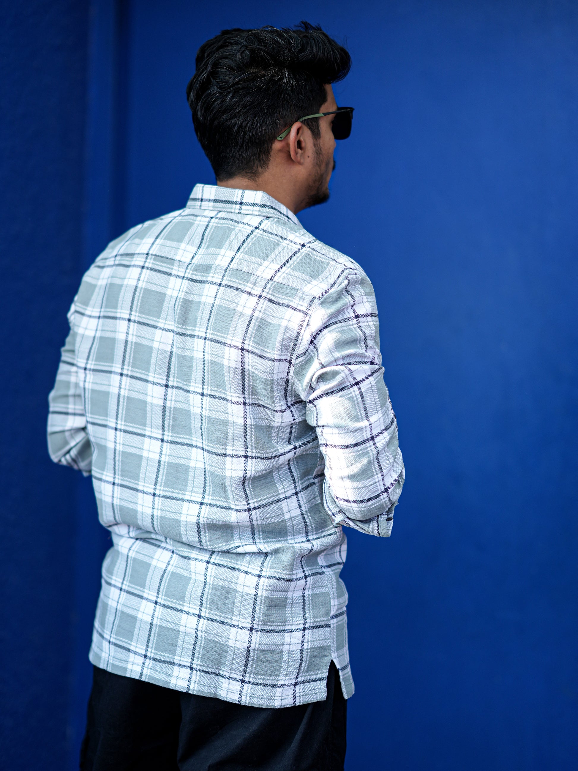 Check Blue & Grey Shirt for Men