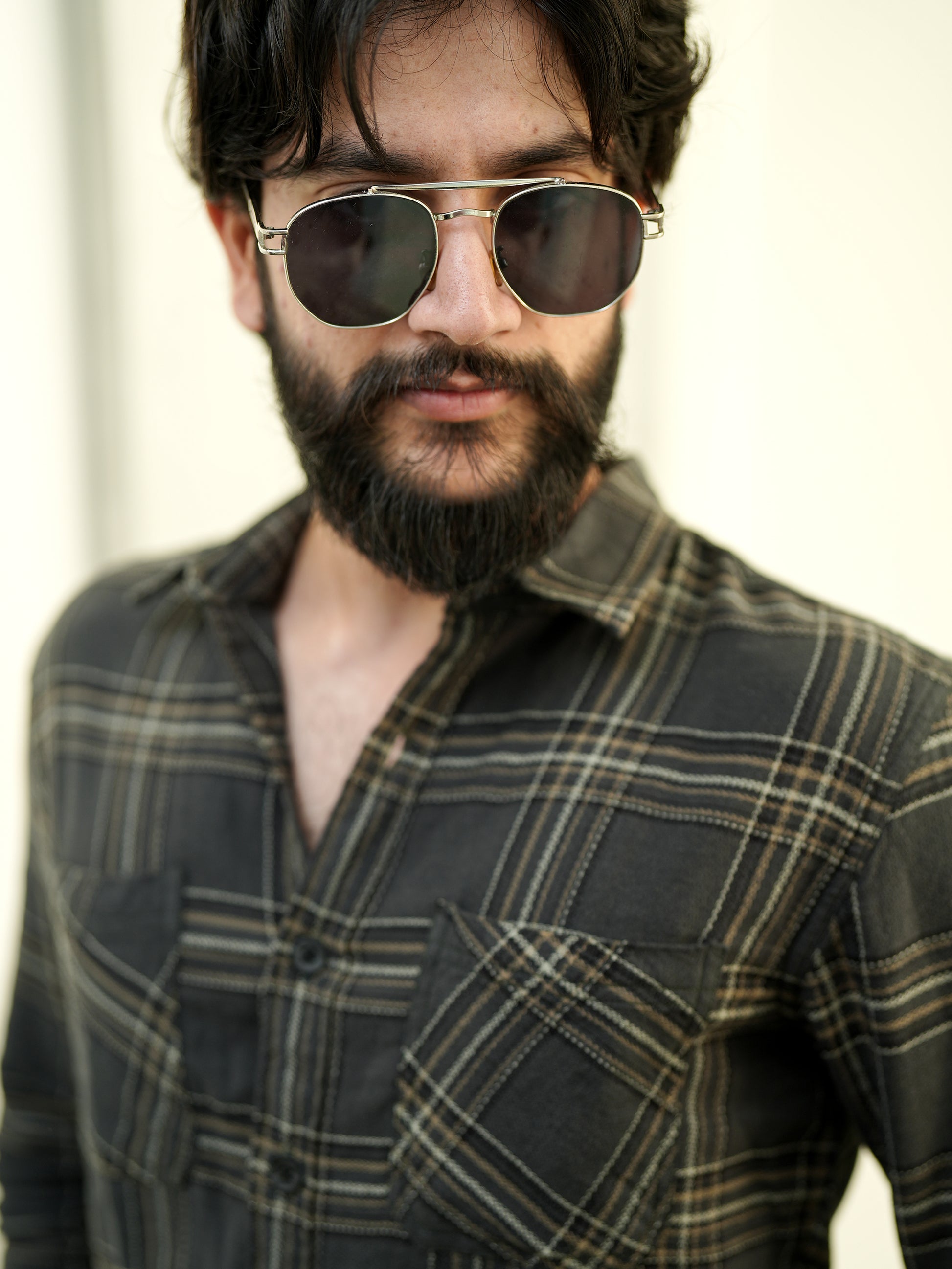 Green Check Shirt for Men