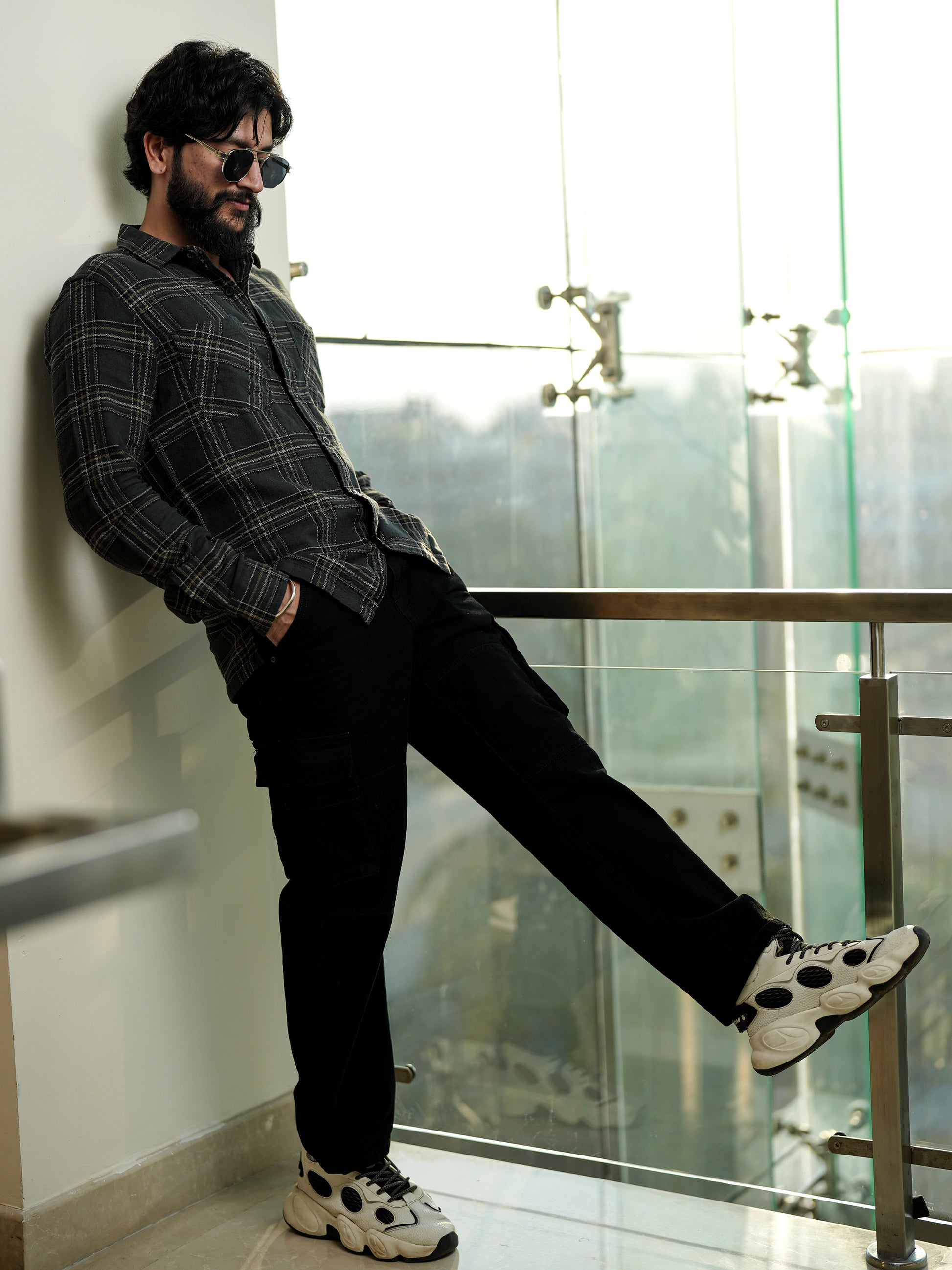 Green Check Shirt for Men