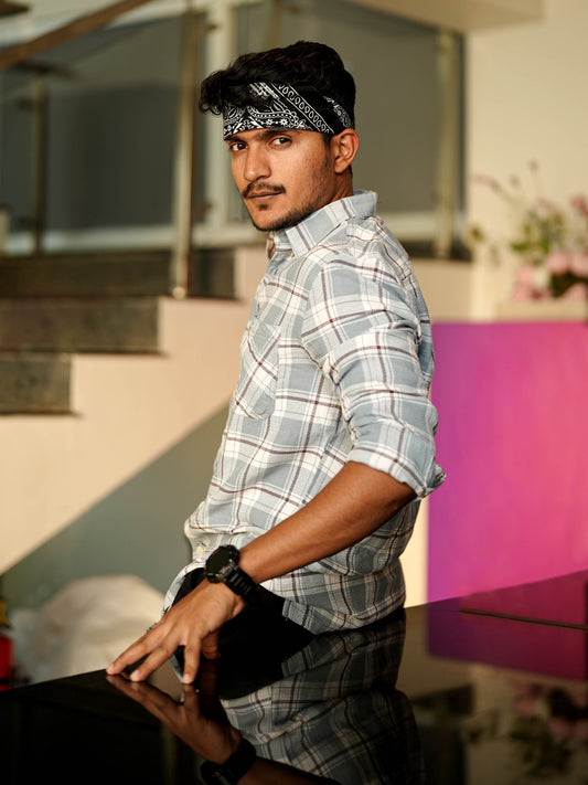 Finland Light Grey Check Shirt