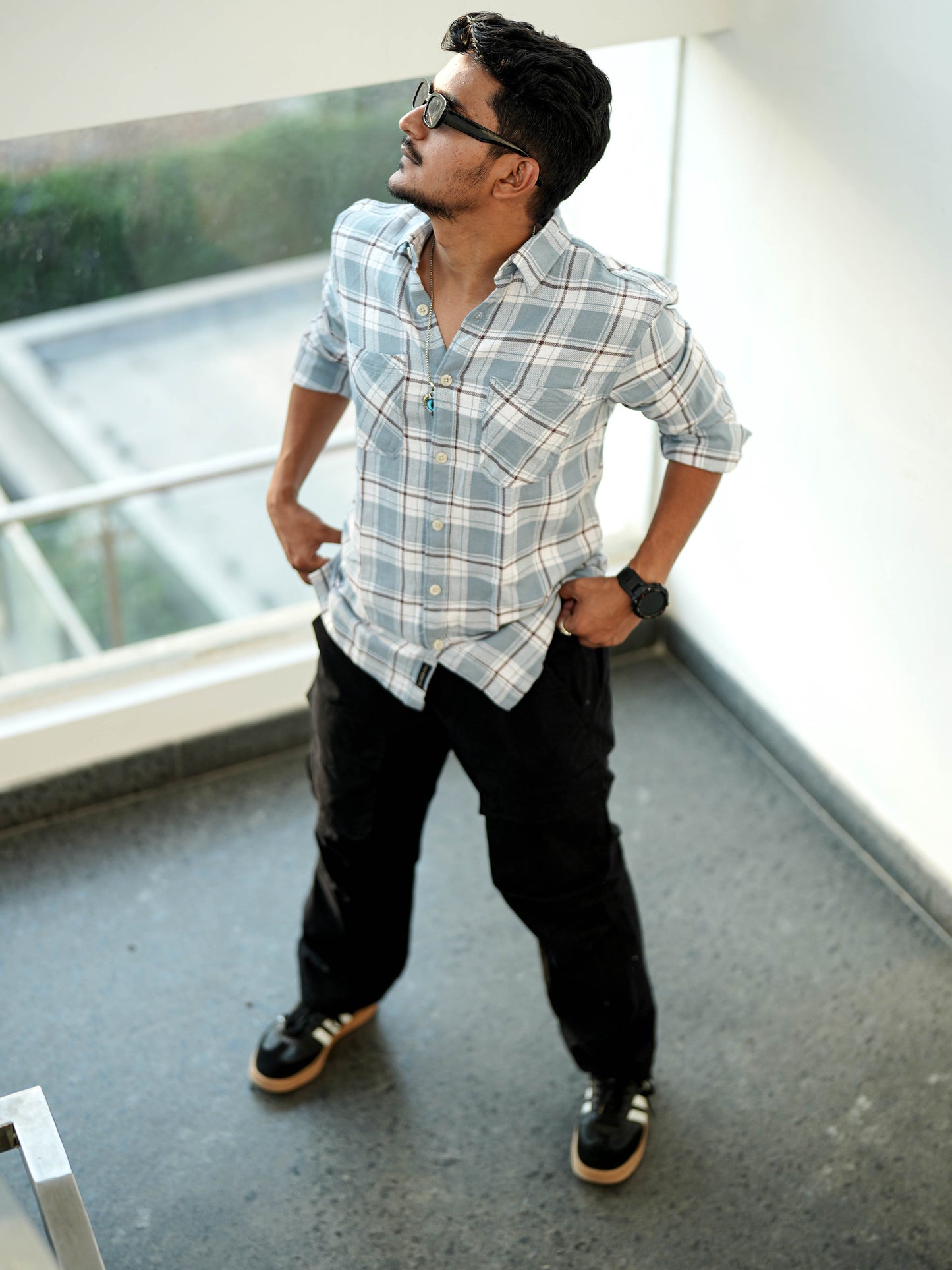 Finland Light Grey Check Shirt
