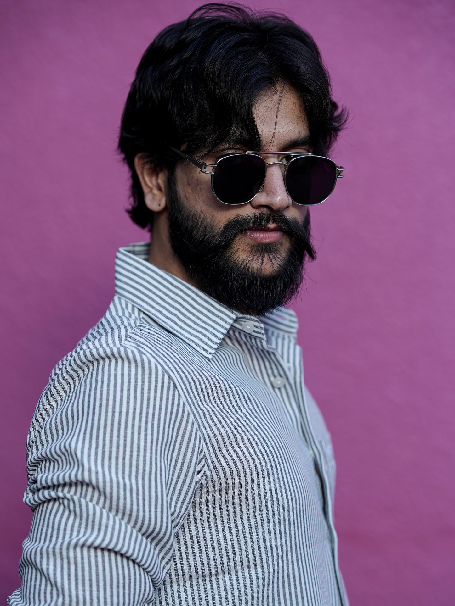 Textured Light Pink Solid Shirt for Men