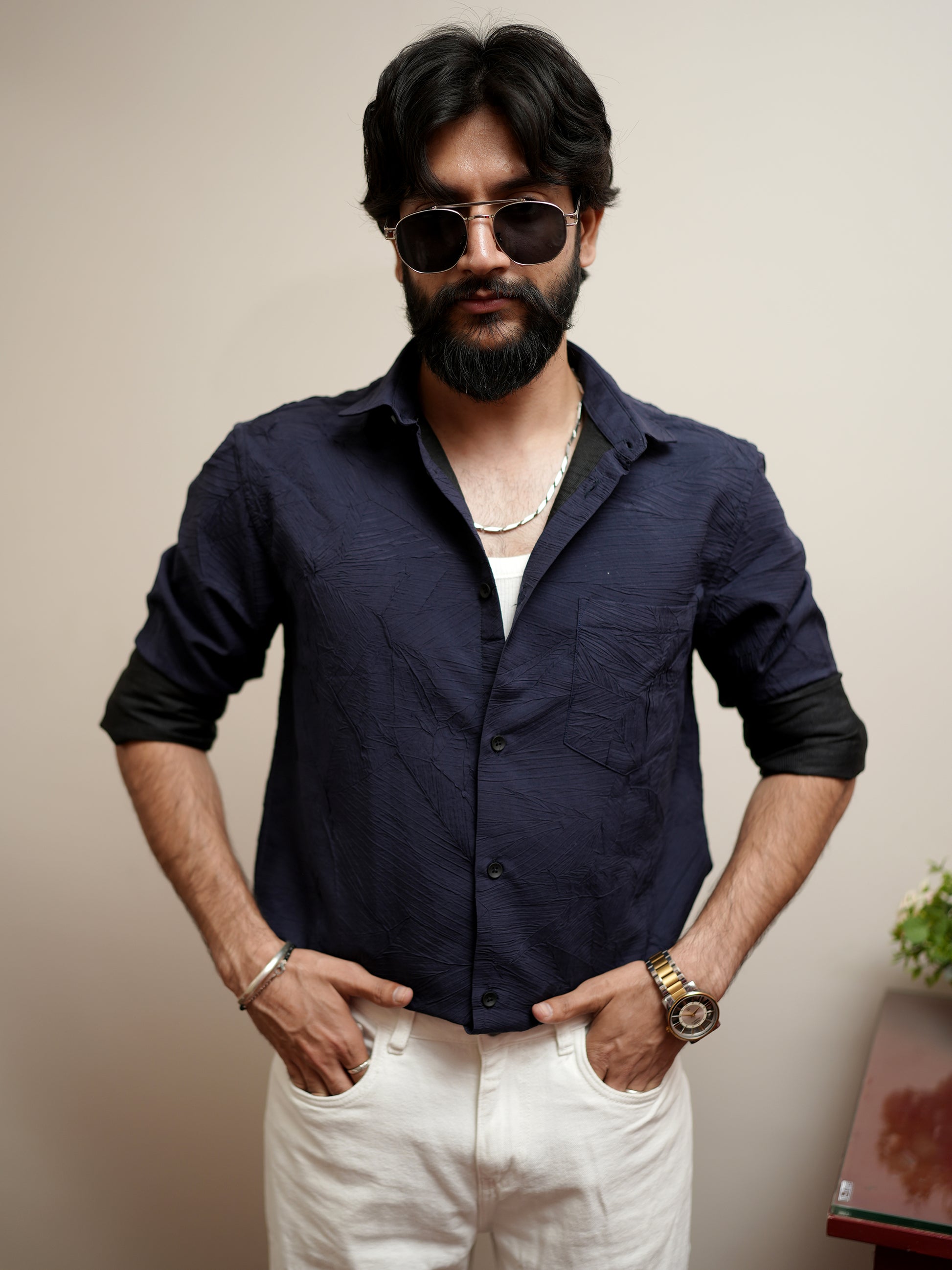 Navy Blue Shirt for Men