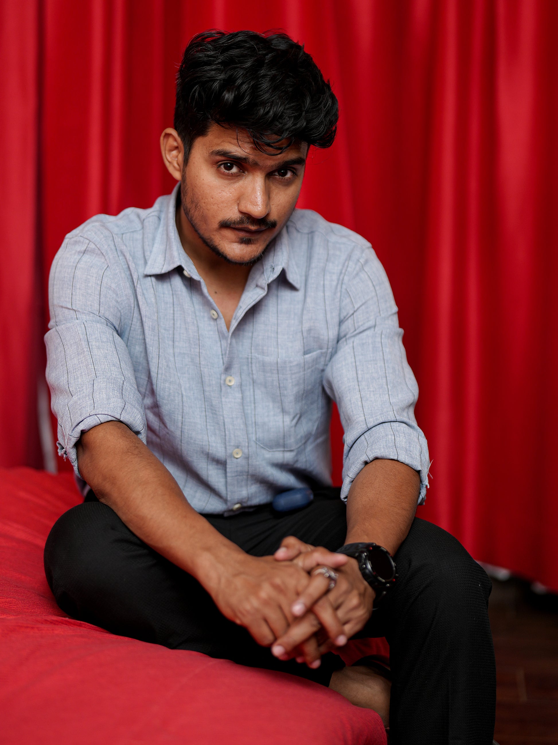 Grey Stripe Shirt for Men