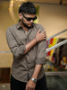 Dubai L Brown Solid Shirt