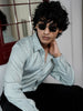 Oslo Pale Turquoise Blue printed solid shirt