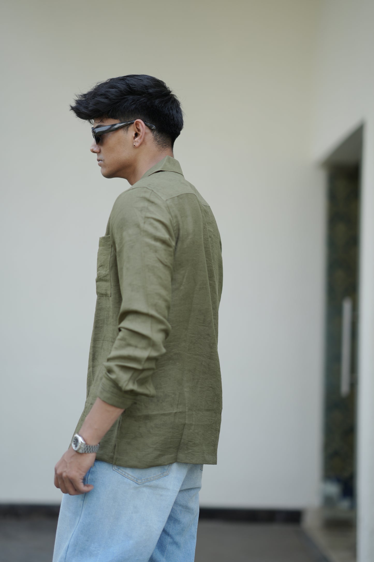 saudi Olive Solid Shirt