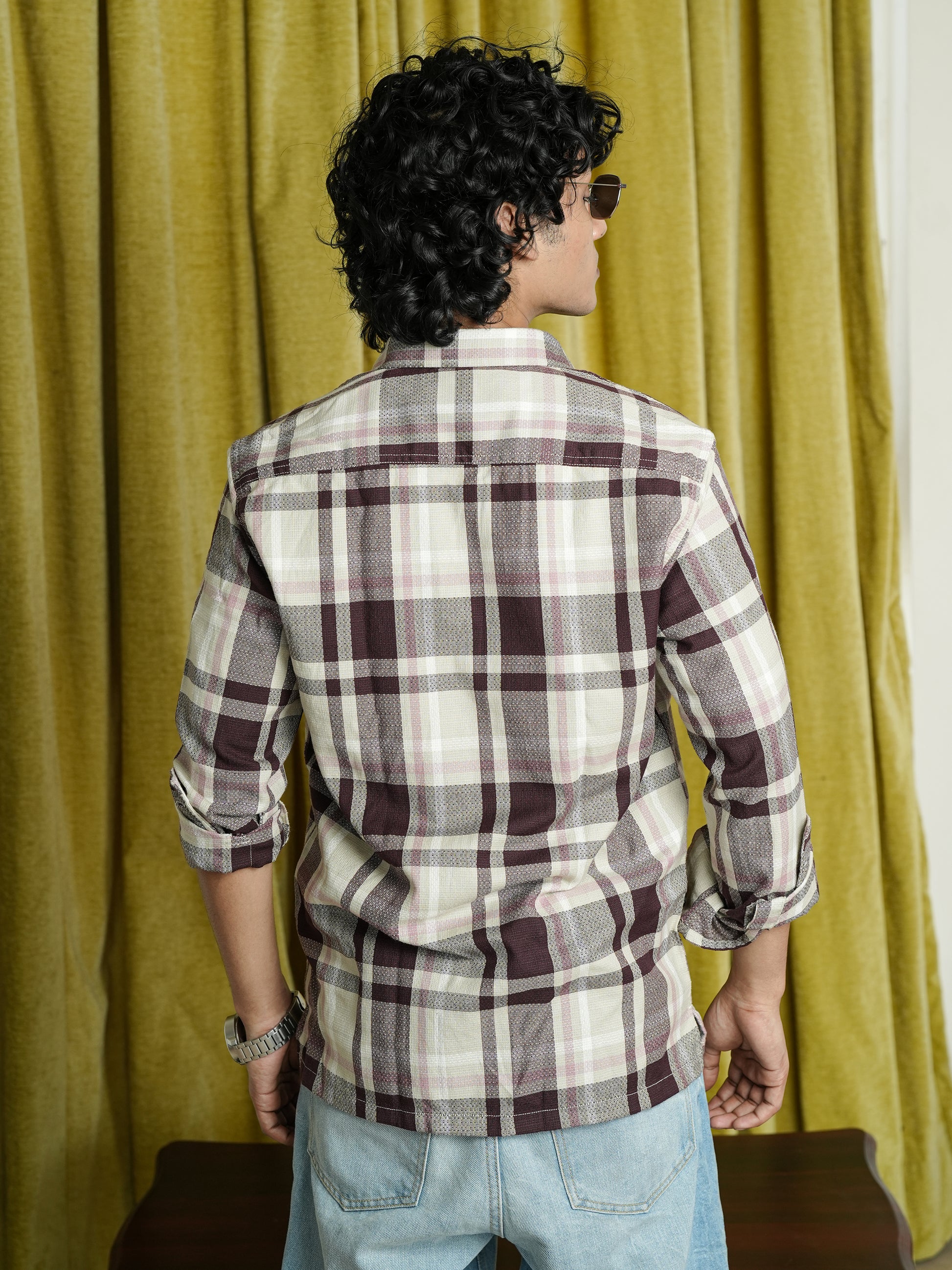 Brown Check Shirt for Men
