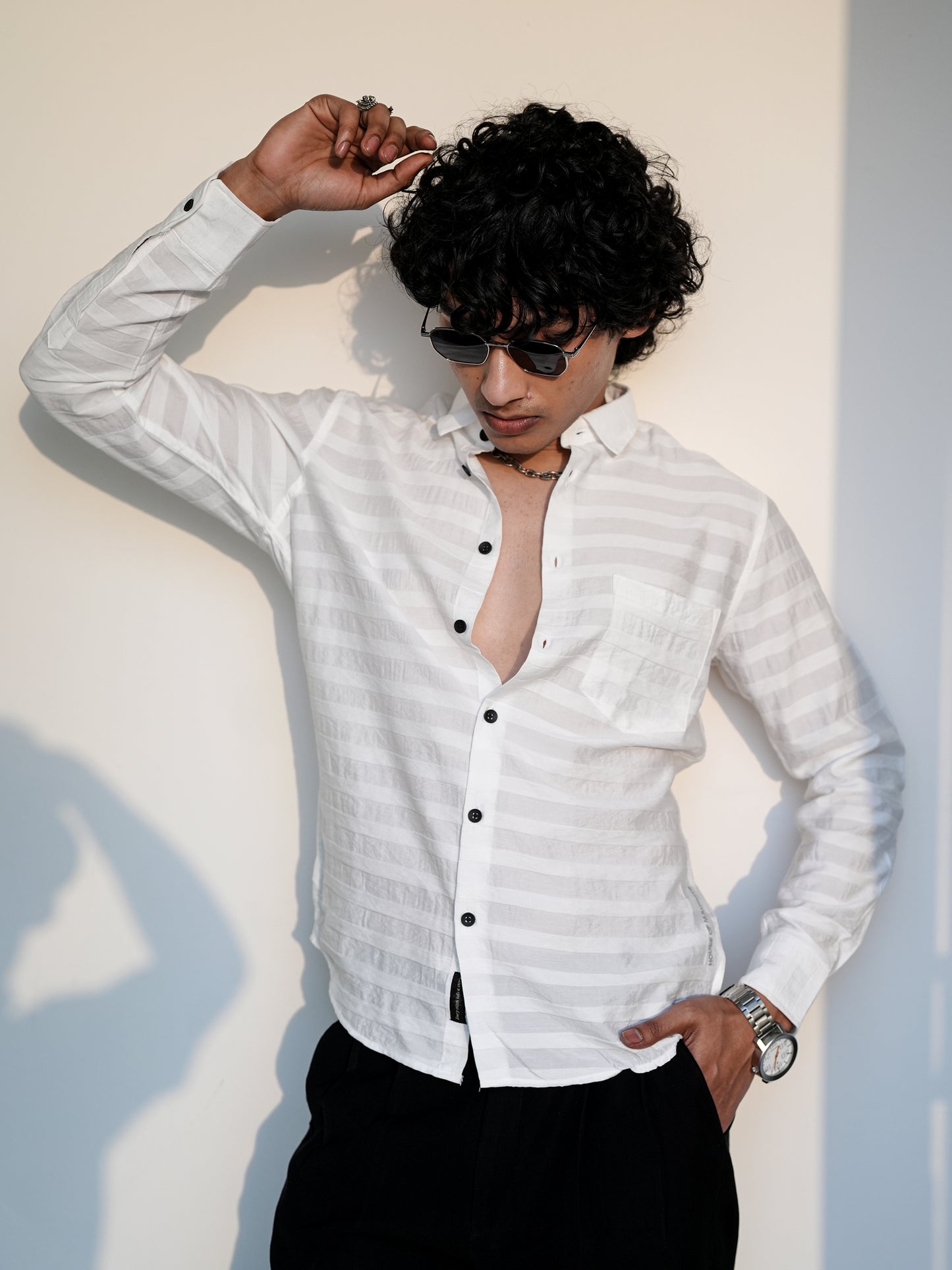 Daegu Solid White Shirt for Men