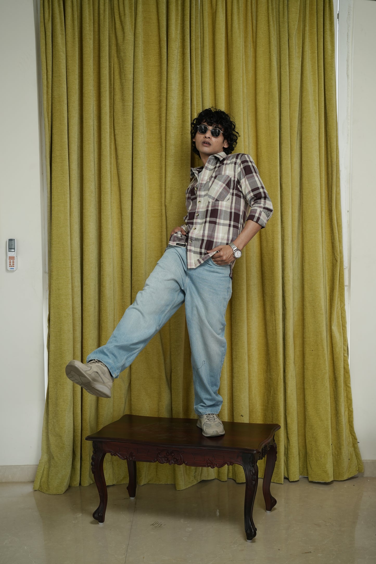 Finland Brown Check Shirt