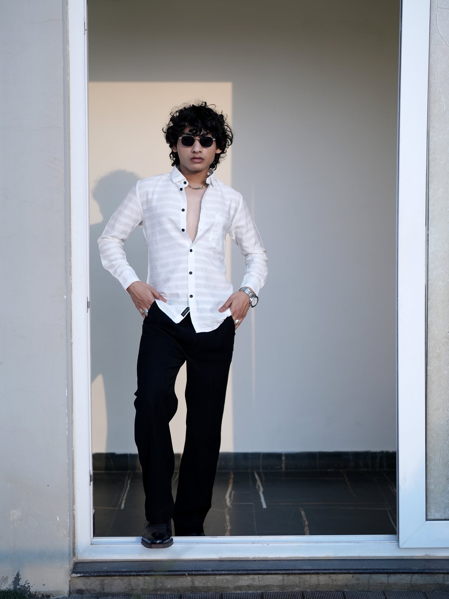 Daegu Solid White Shirt for Men