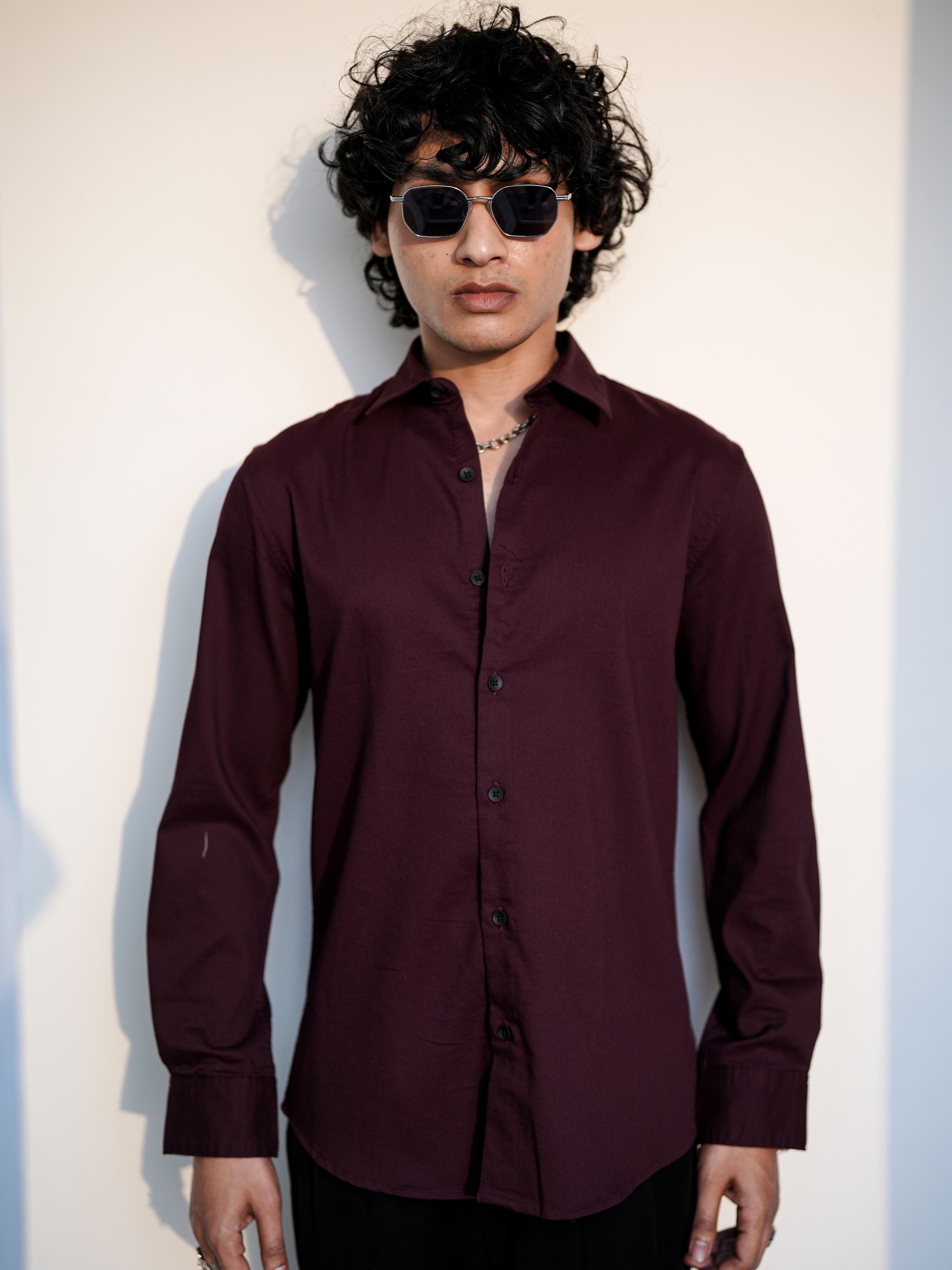 Hardford Wine Red Shirt for Men